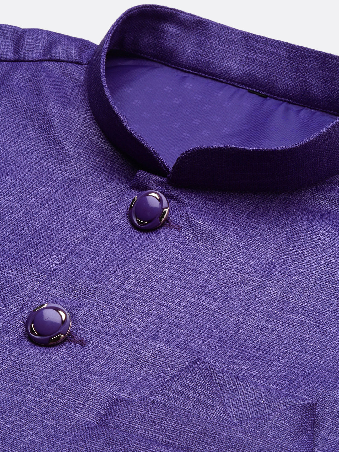 Men Solid Violet Slim Fit Nehru Jacket