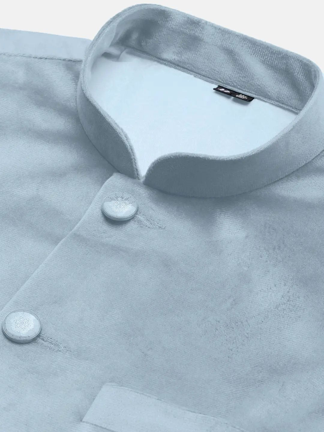 Men's Blue Solid Nehru Jacket