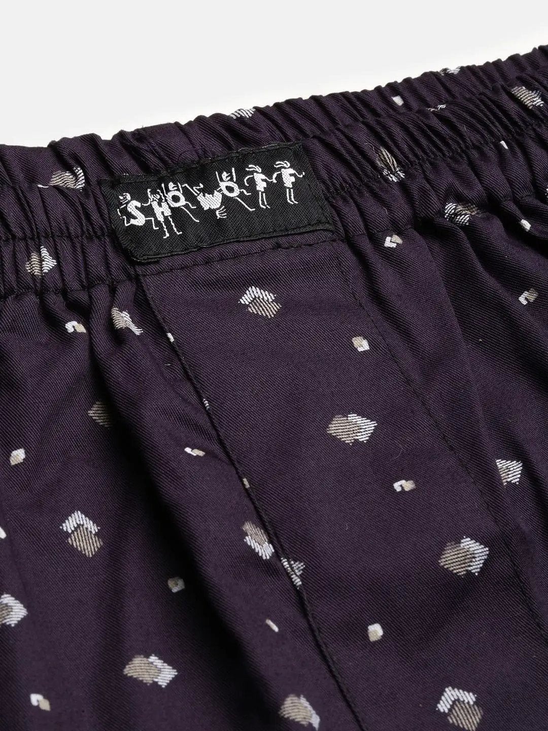 Men's Printed Cotton Navy Blue Boxer