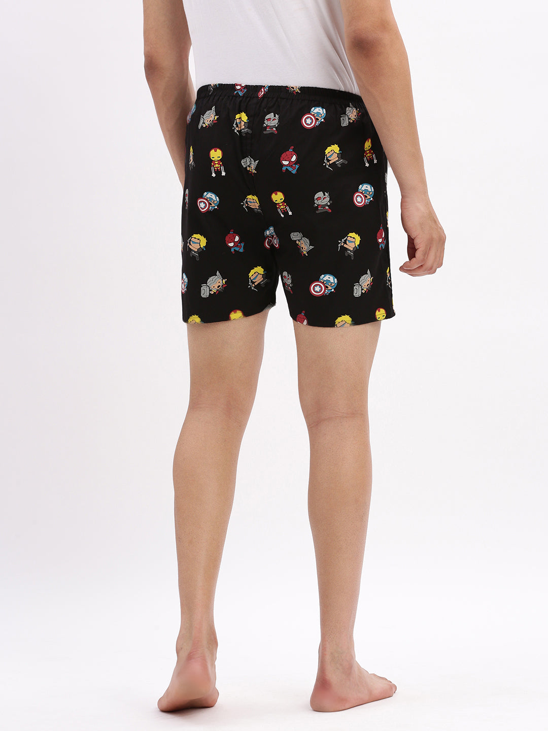 Men Printed Cotton Black Boxer