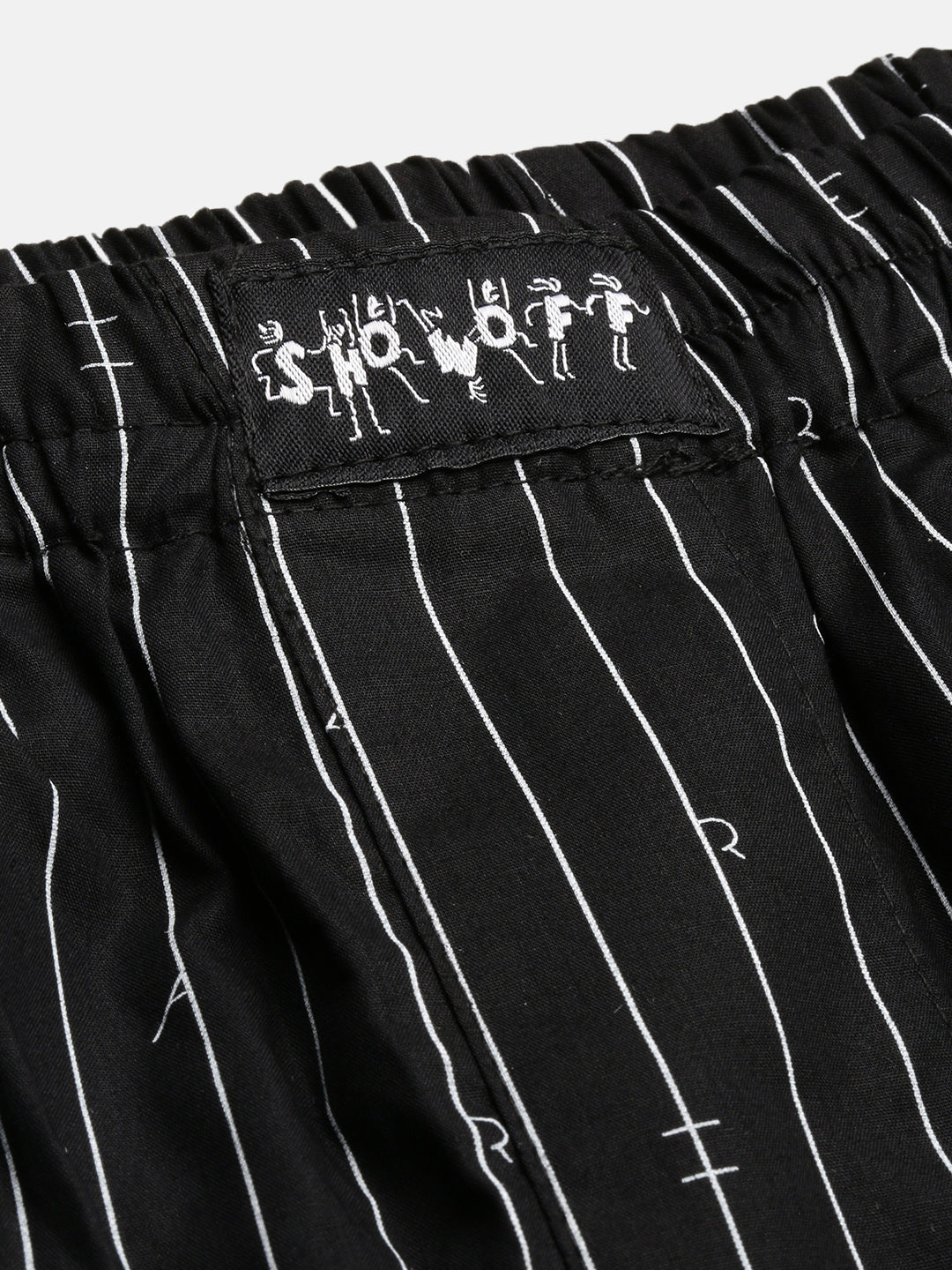 Men Striped Cotton Black Boxer