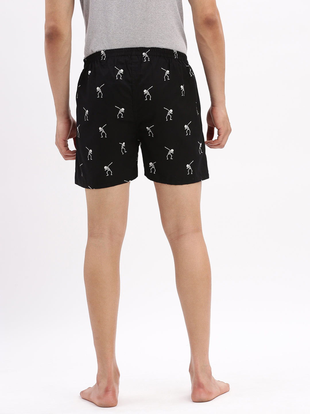 Men Printed Cotton Black Boxer