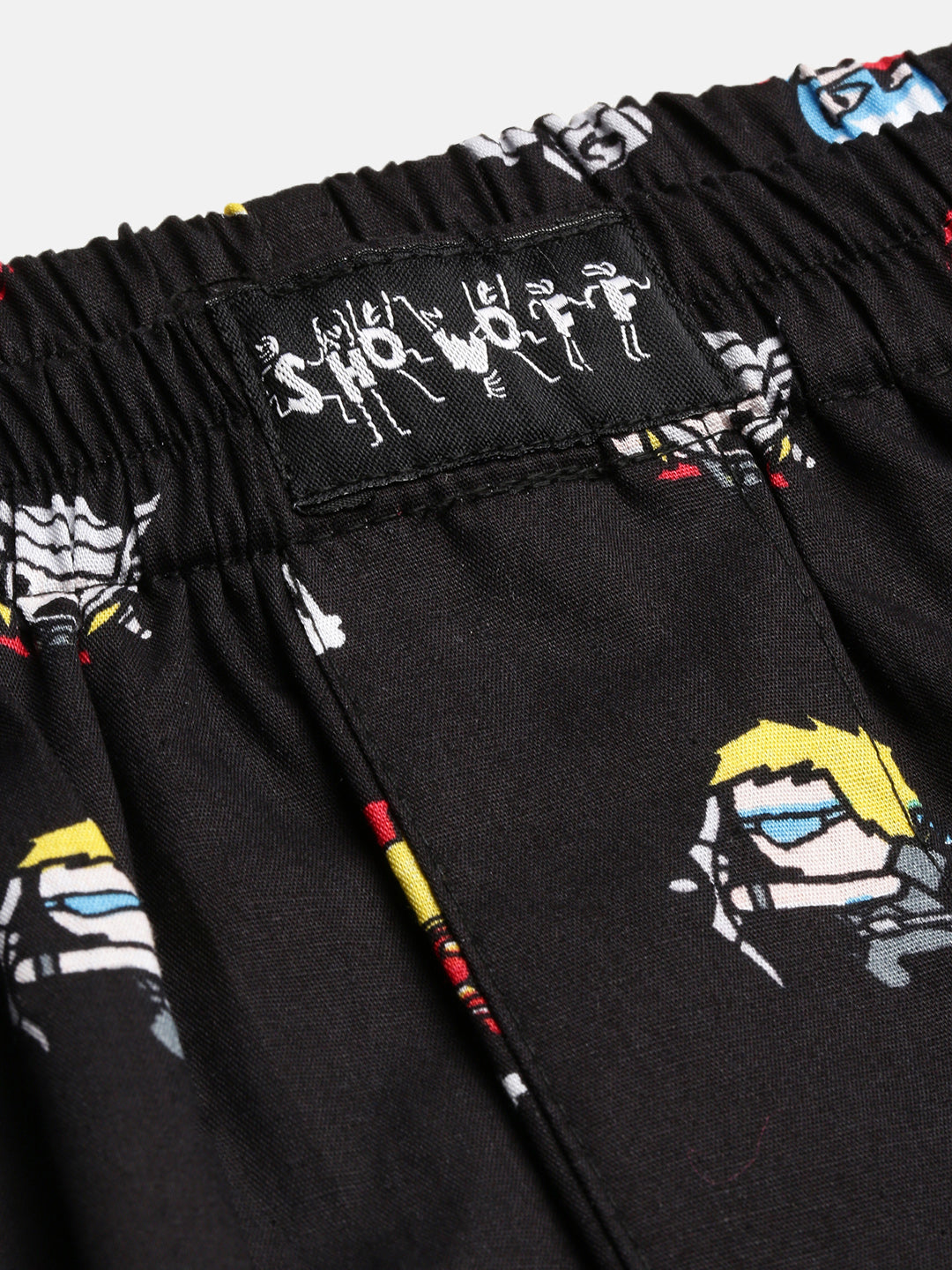 Men Printed Cotton Black Boxer