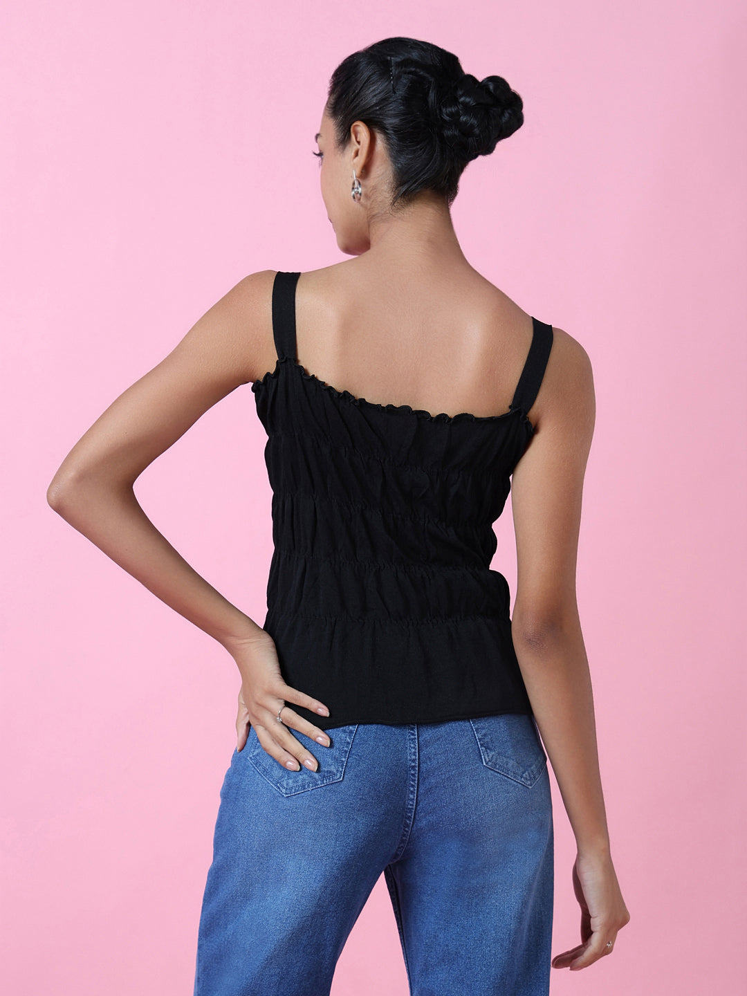 Women Black Solid Top