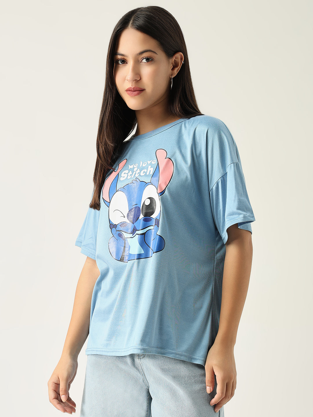 Women Graphic Blue T Shirt