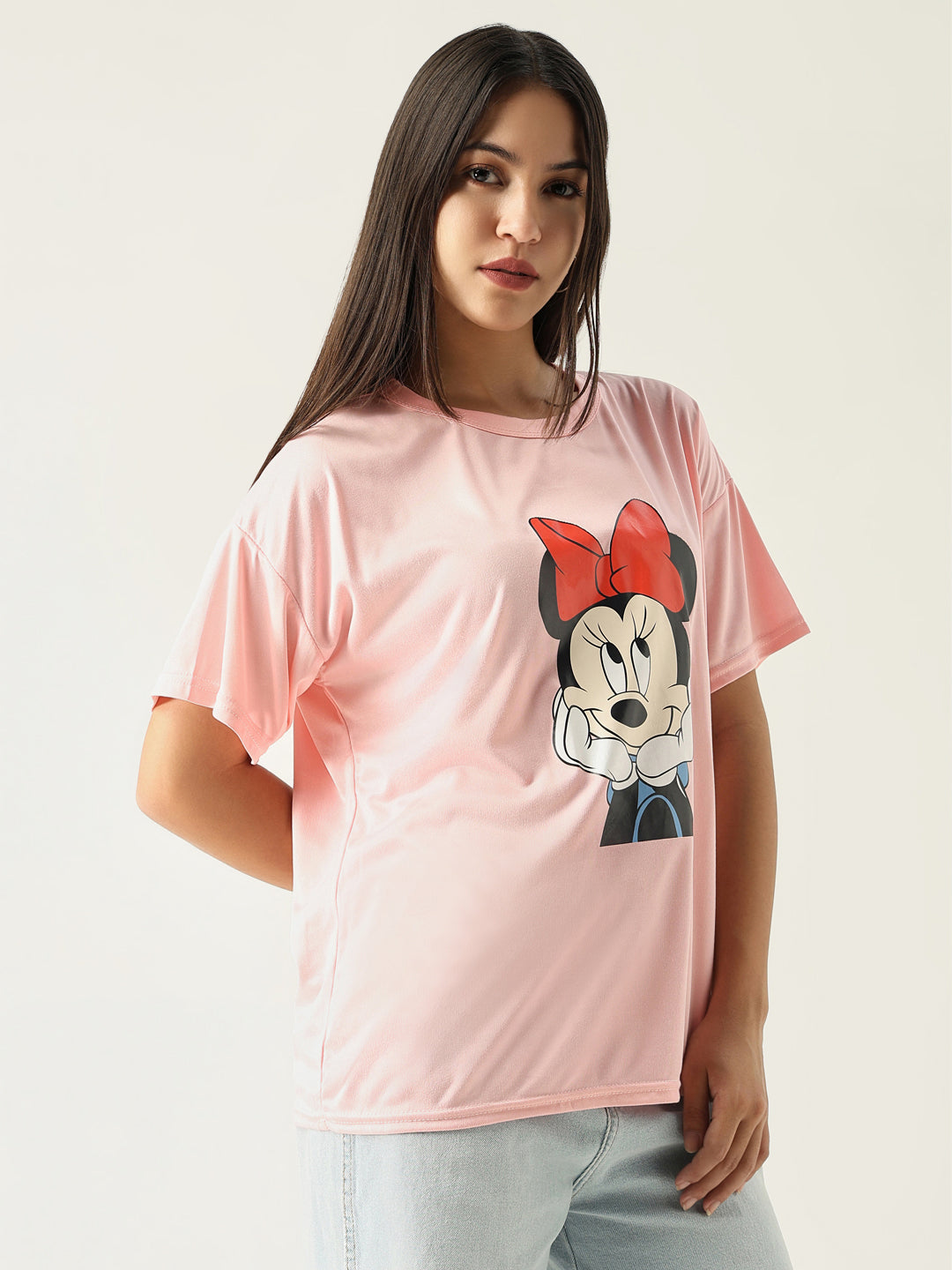 Women Graphic Pink T Shirt