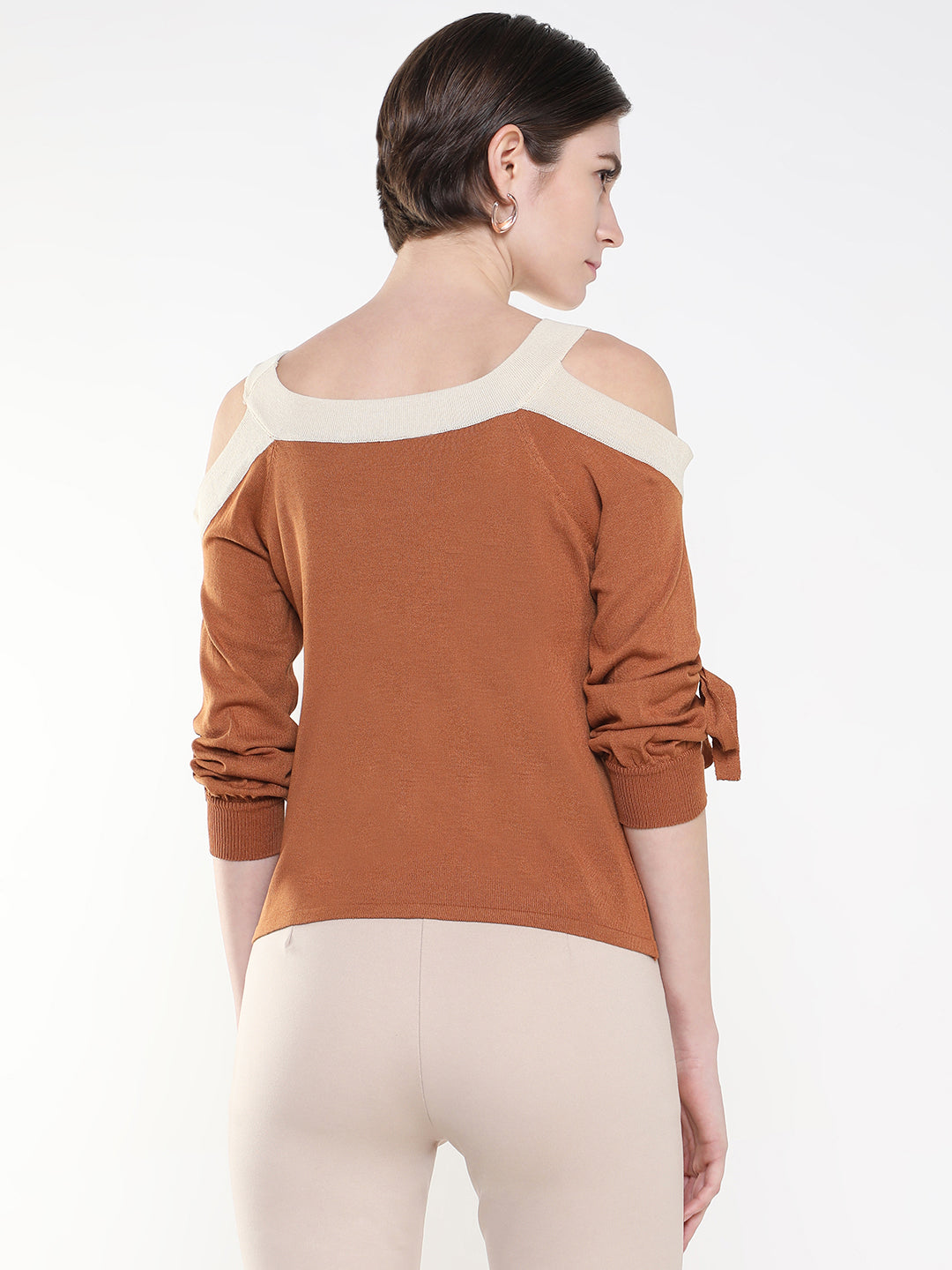 Women Solid Camel Brown Top