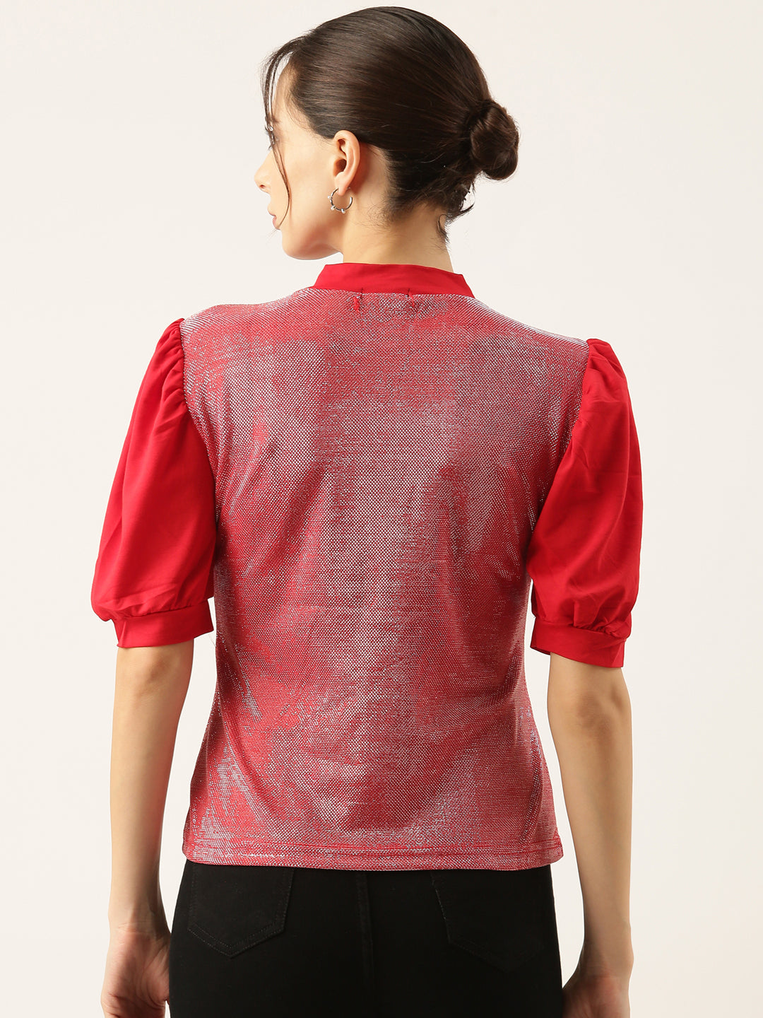 Women Shimmer Red Top