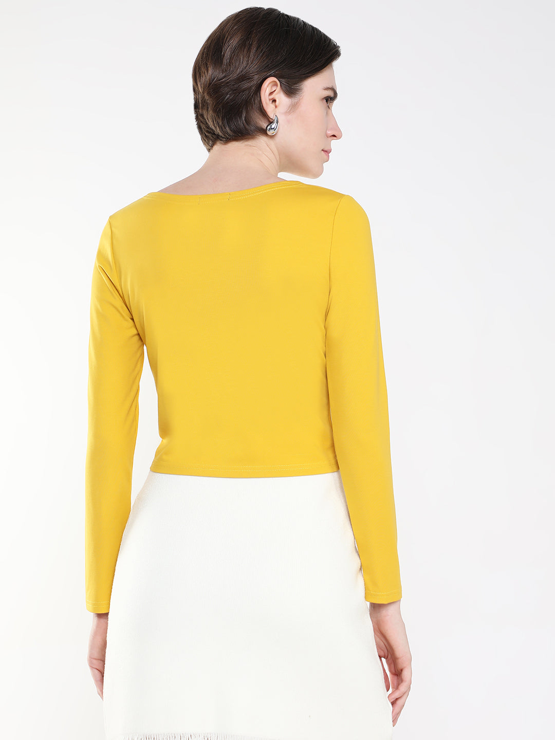 Women Solid Yellow Top