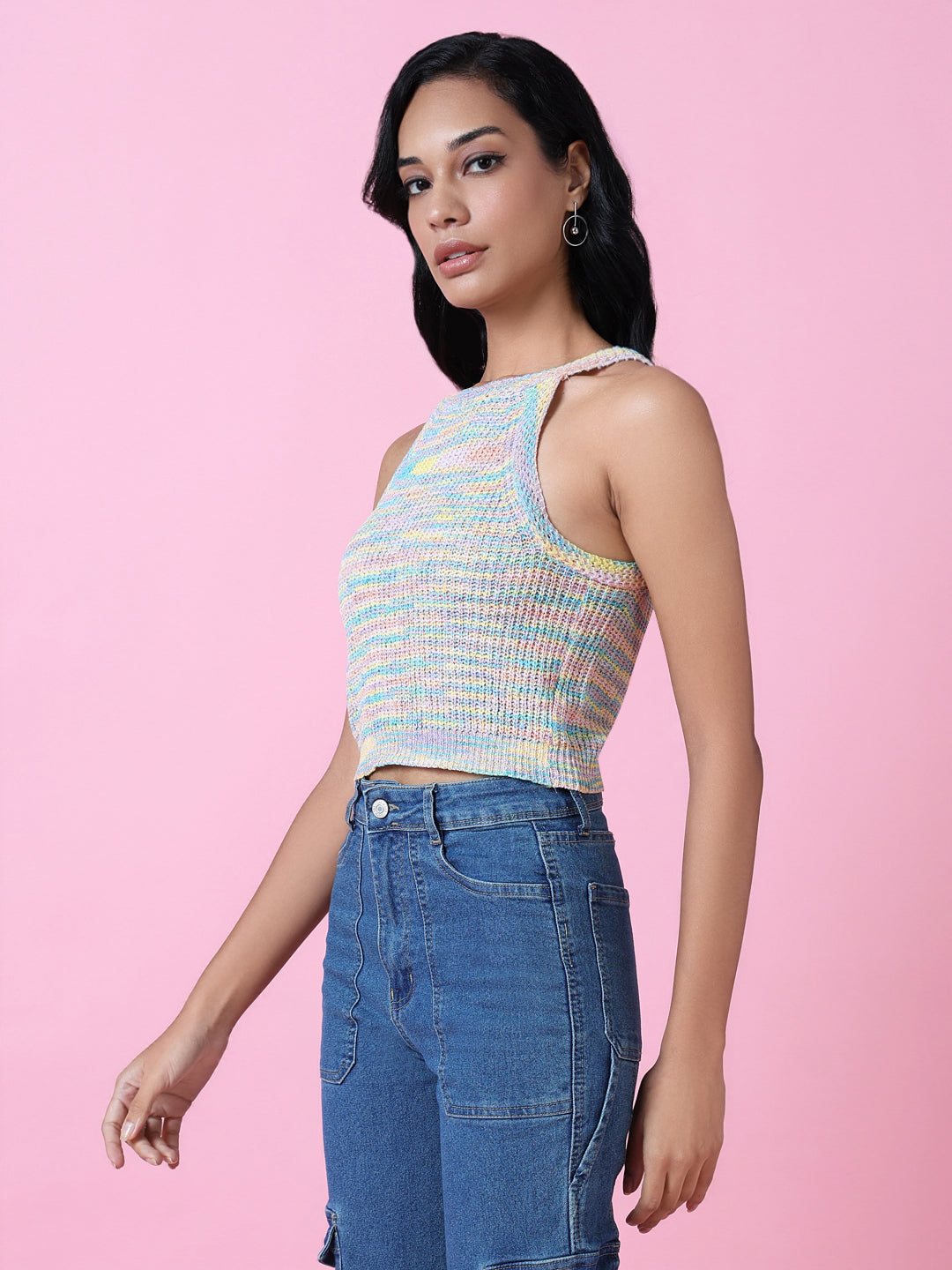 Women Multi Solid Fitted Crop Top