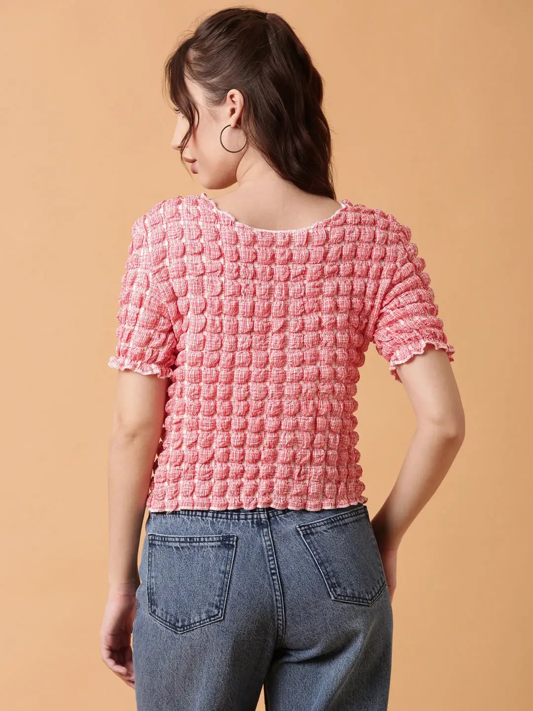 Women's Red Solid Top
