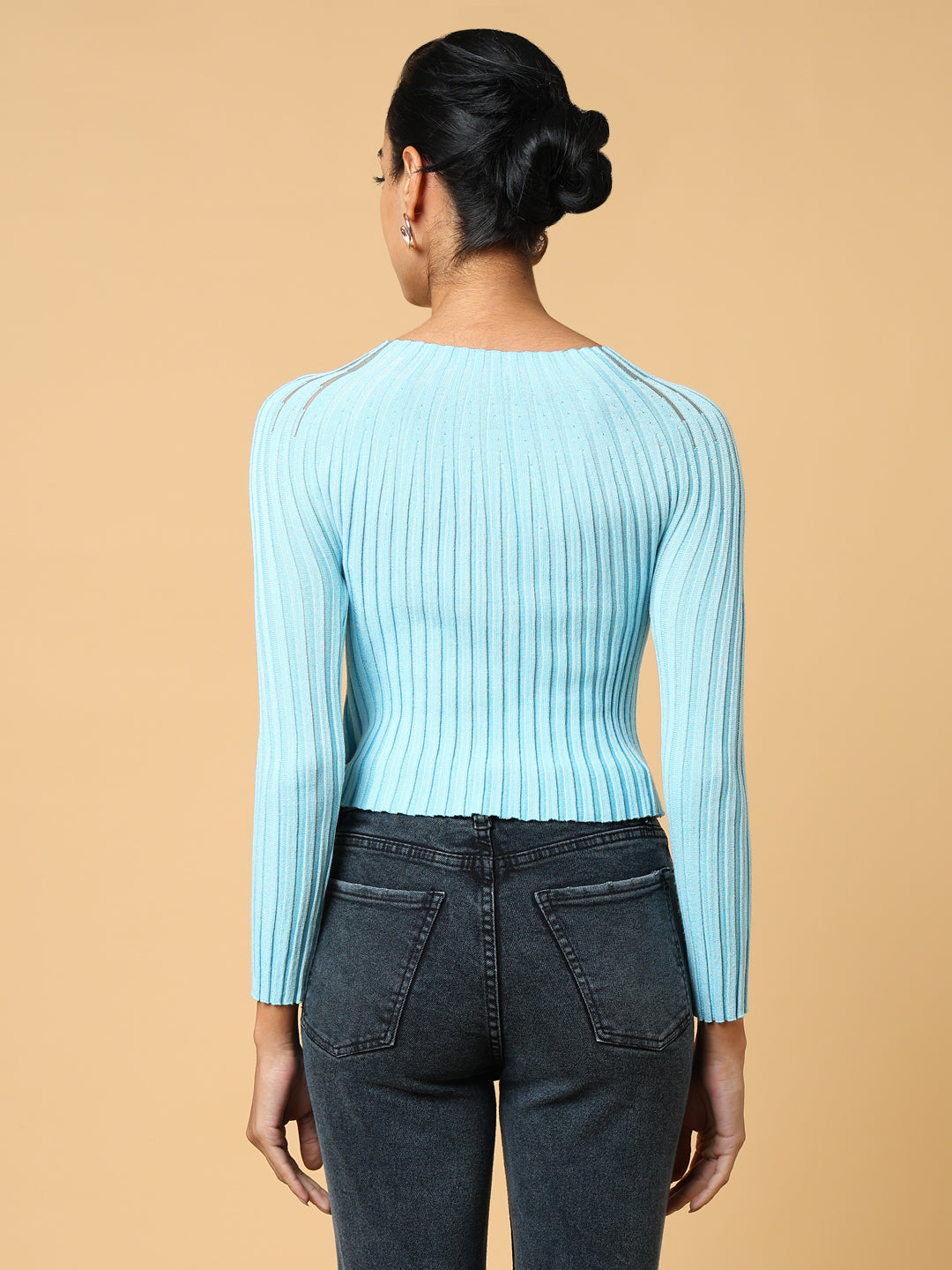 Women's Blue Solid Top