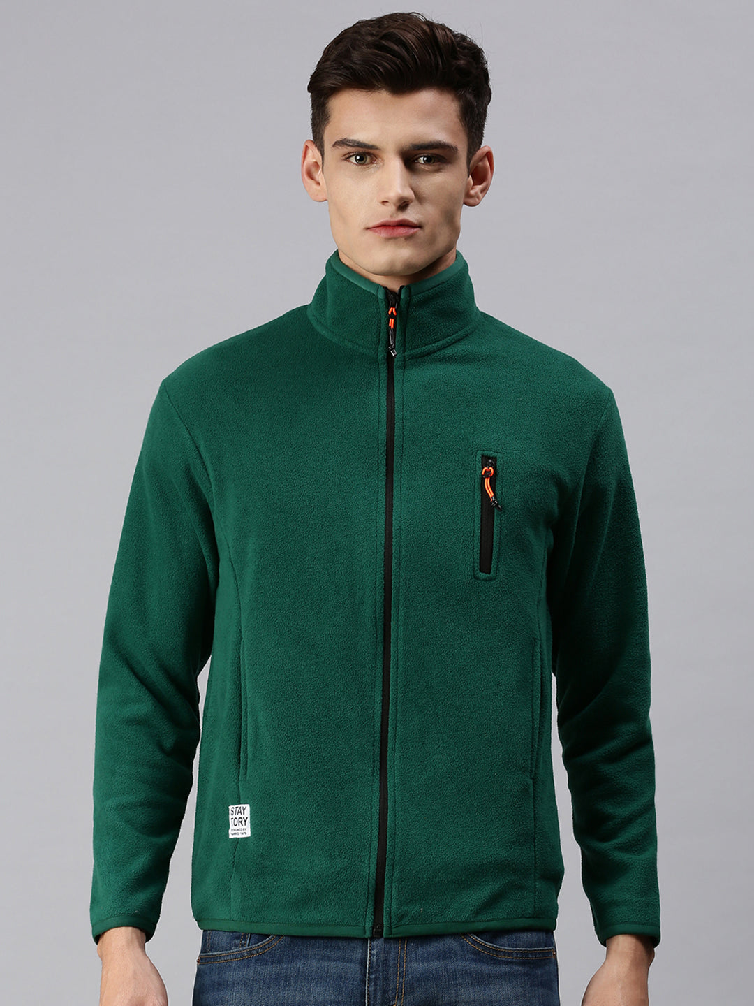 Men Solid Green Sweatshirt