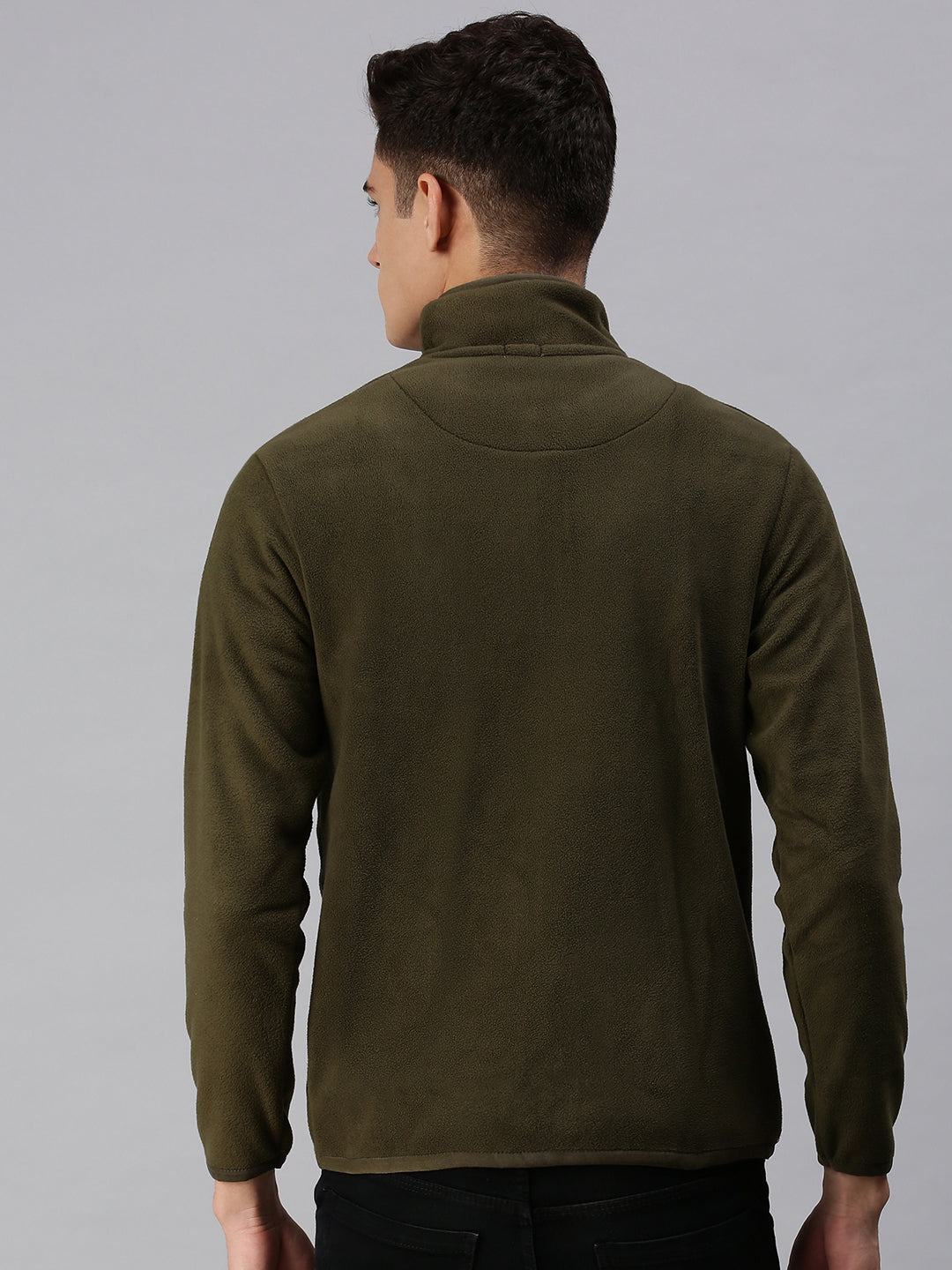 Men Solid Green Sweatshirt