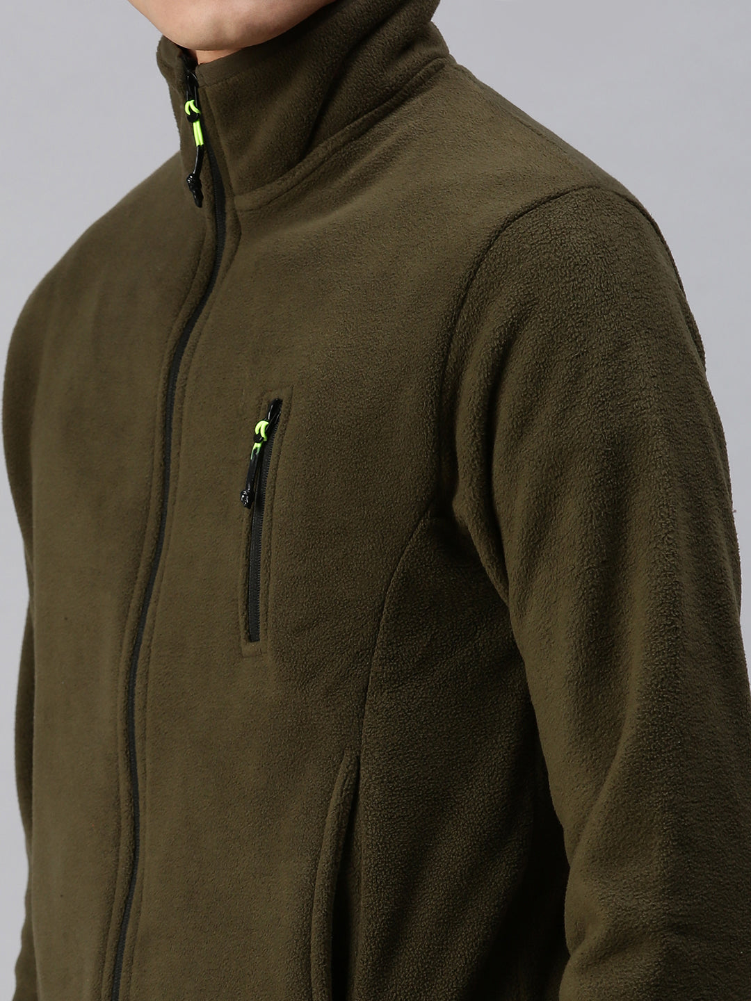 Men Solid Green Sweatshirt