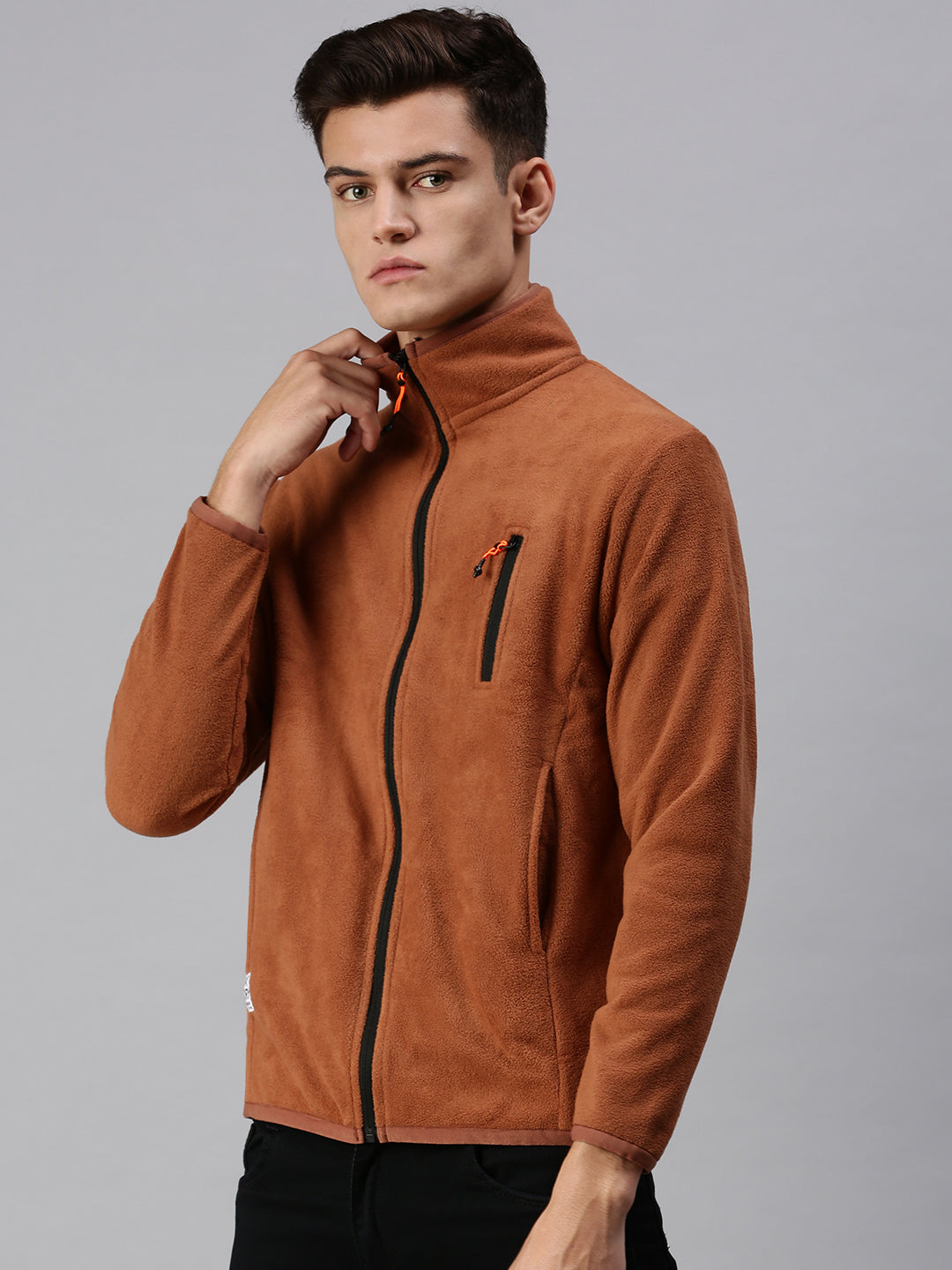 Men Solid Brown Sweatshirt