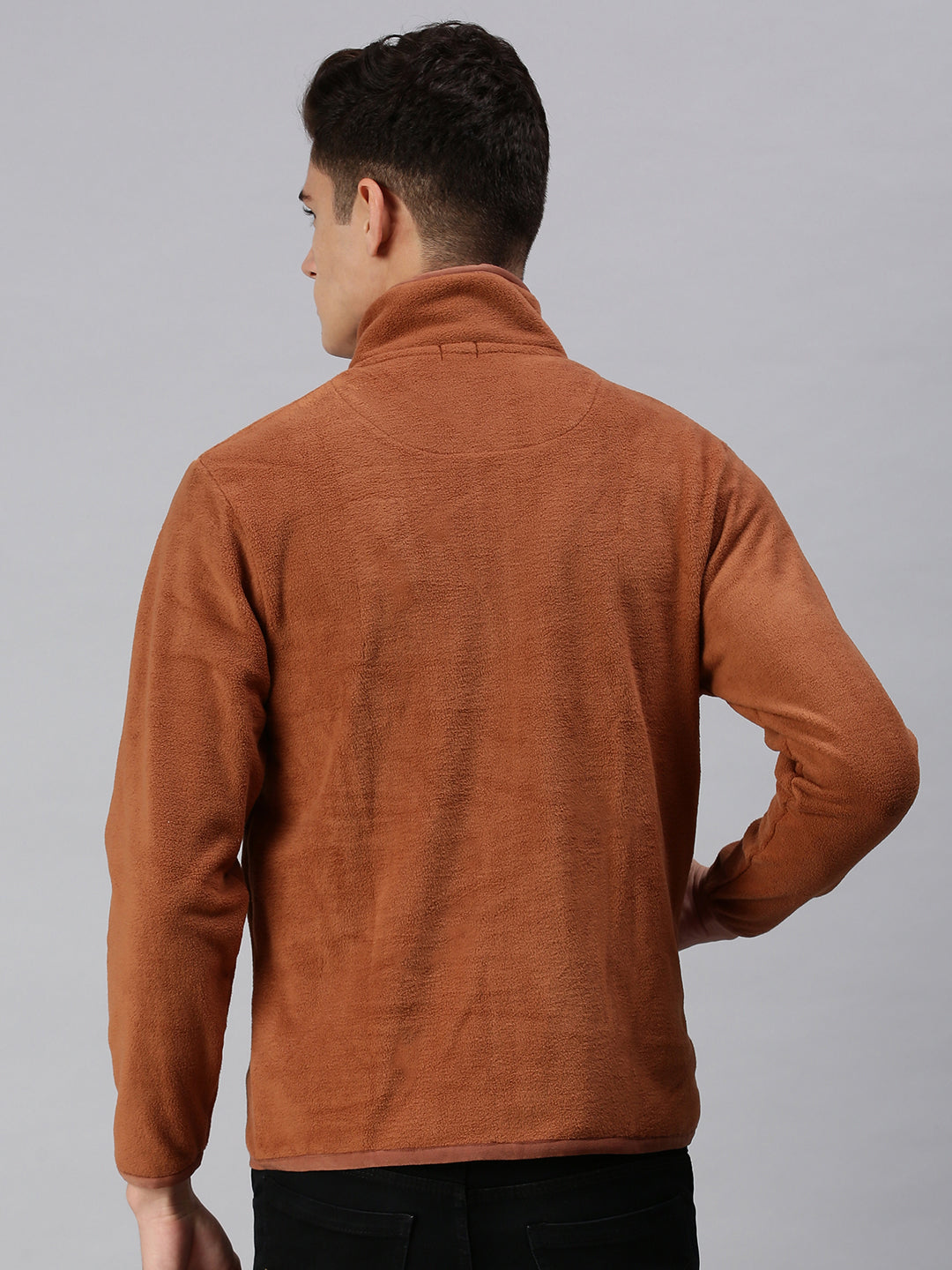 Men Solid Brown Sweatshirt