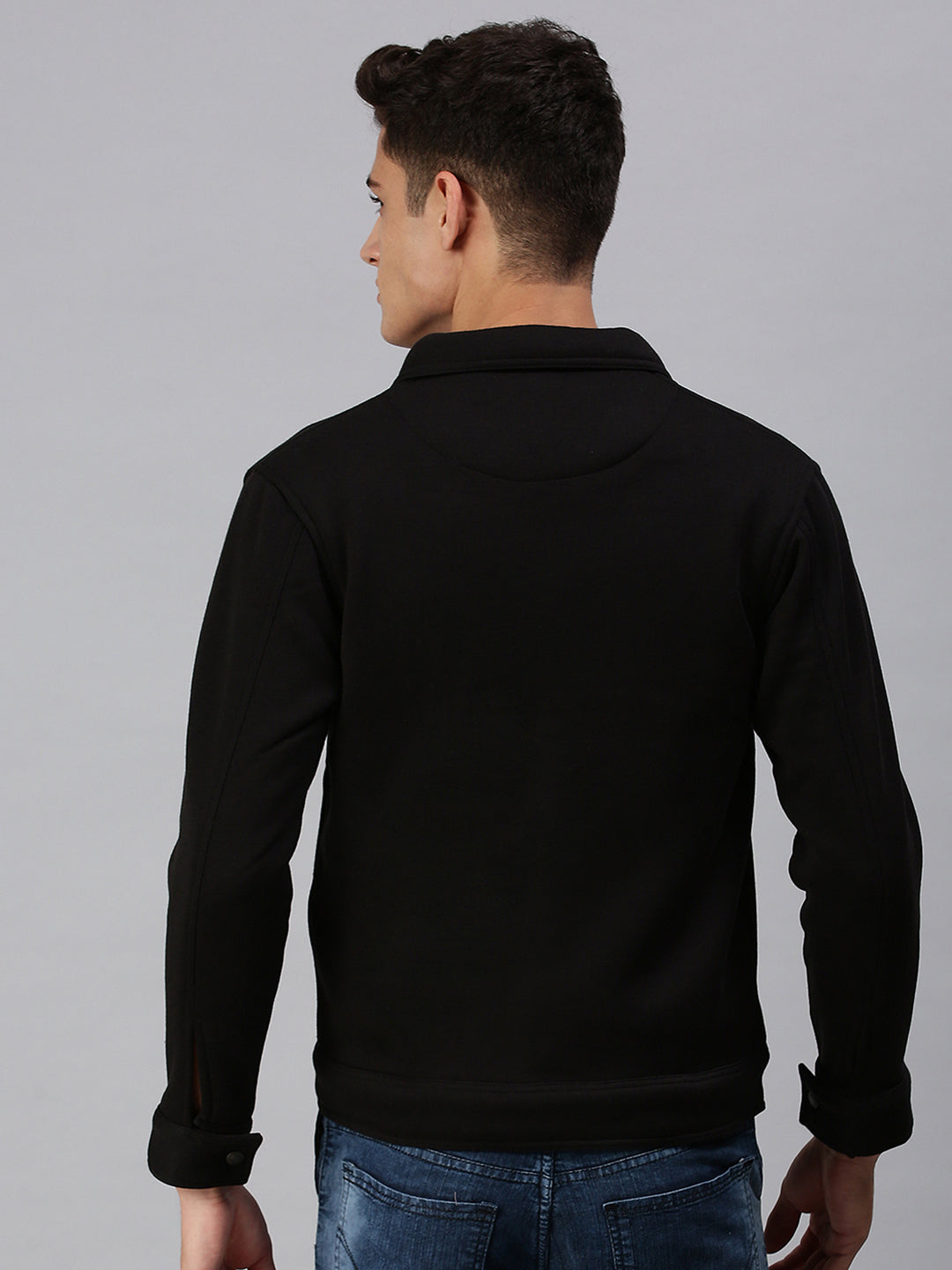 Men Solid Black Sweatshirt