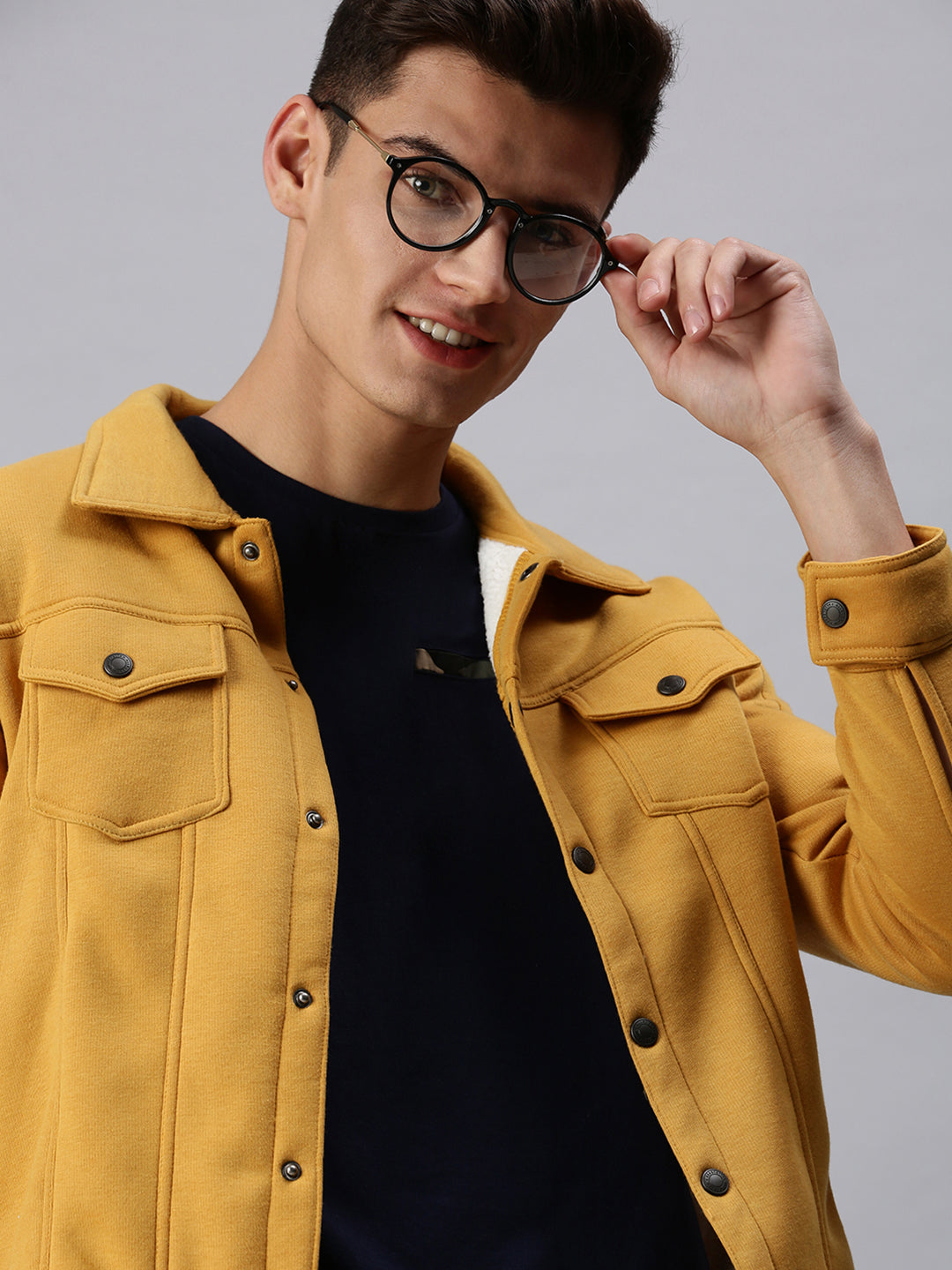 Men Solid Yellow Sweatshirt