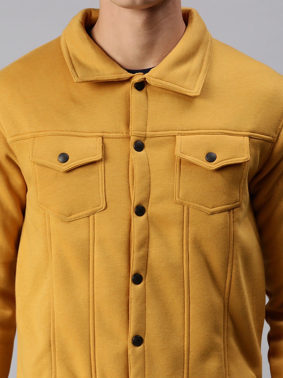 Men Solid Yellow Sweatshirt