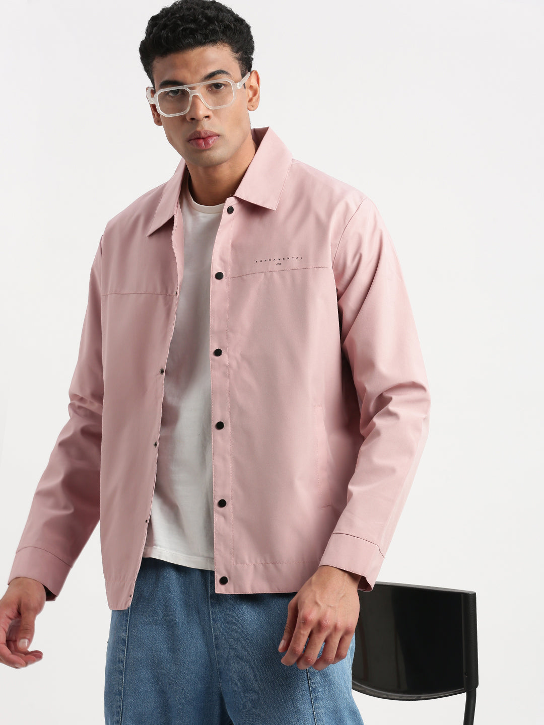 Men Spread Collar Peach Solid Tailored Jacket