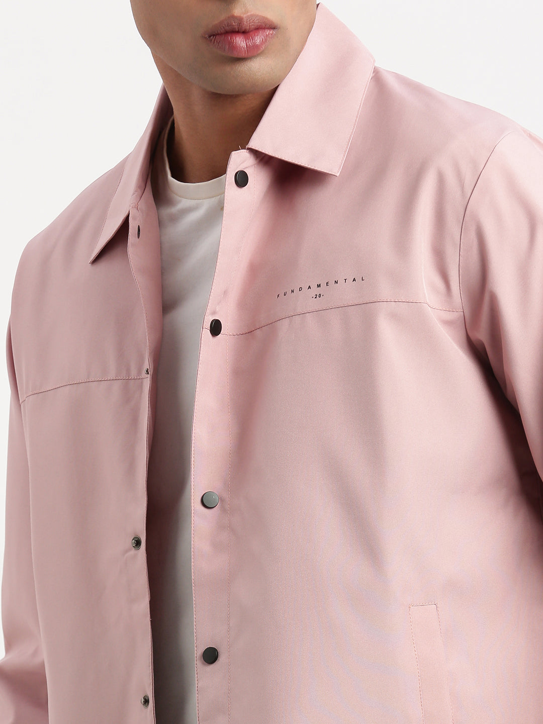 Men Spread Collar Peach Solid Tailored Jacket