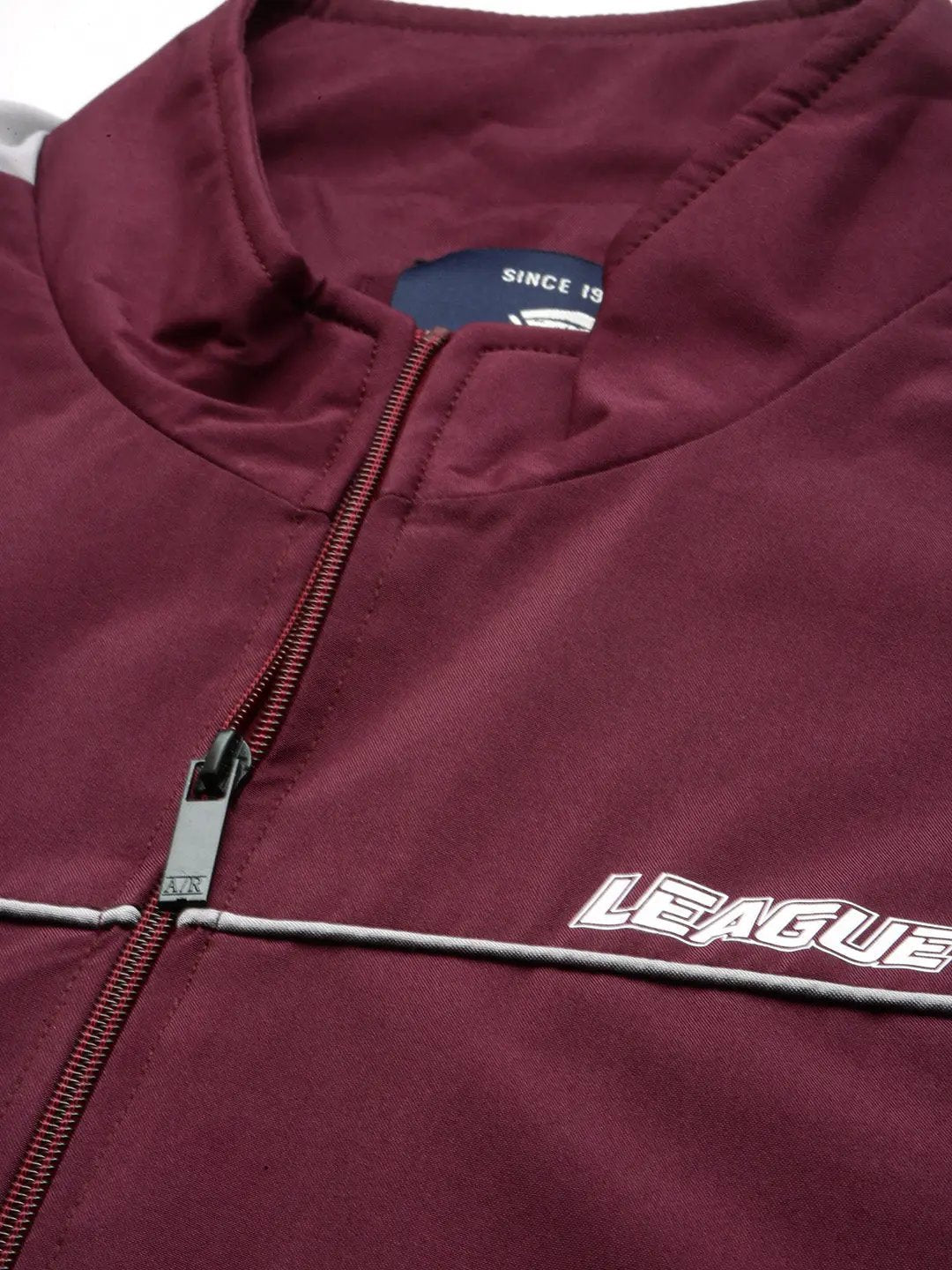Men's Mock Collar Purple Solid Bomber Jacket