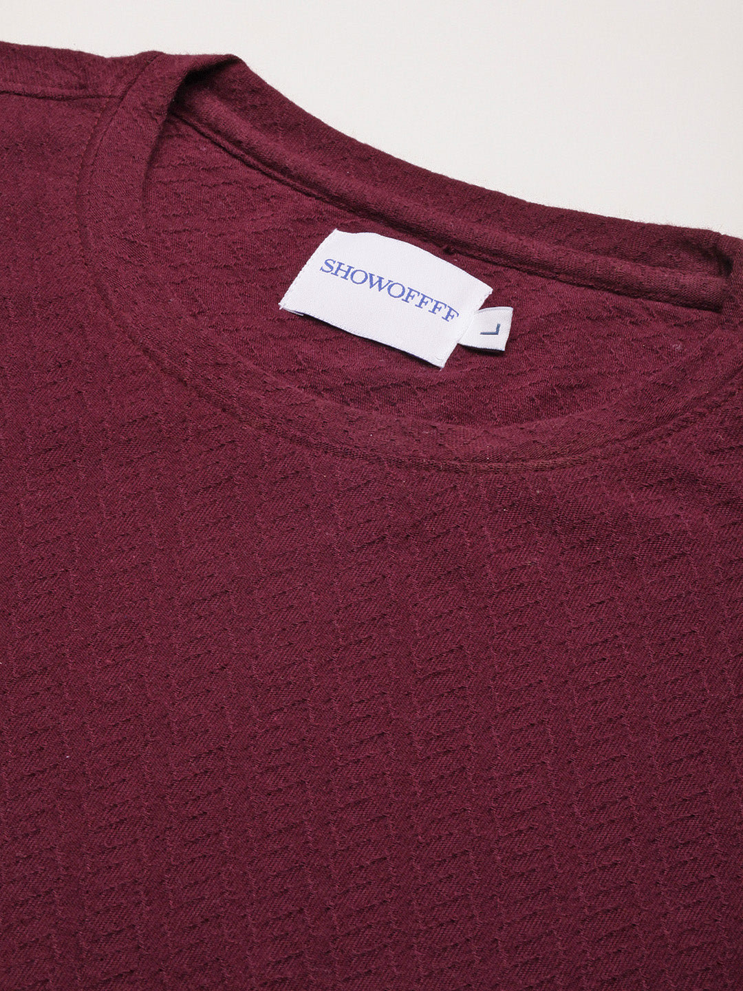 Men Maroon Solid T Shirt