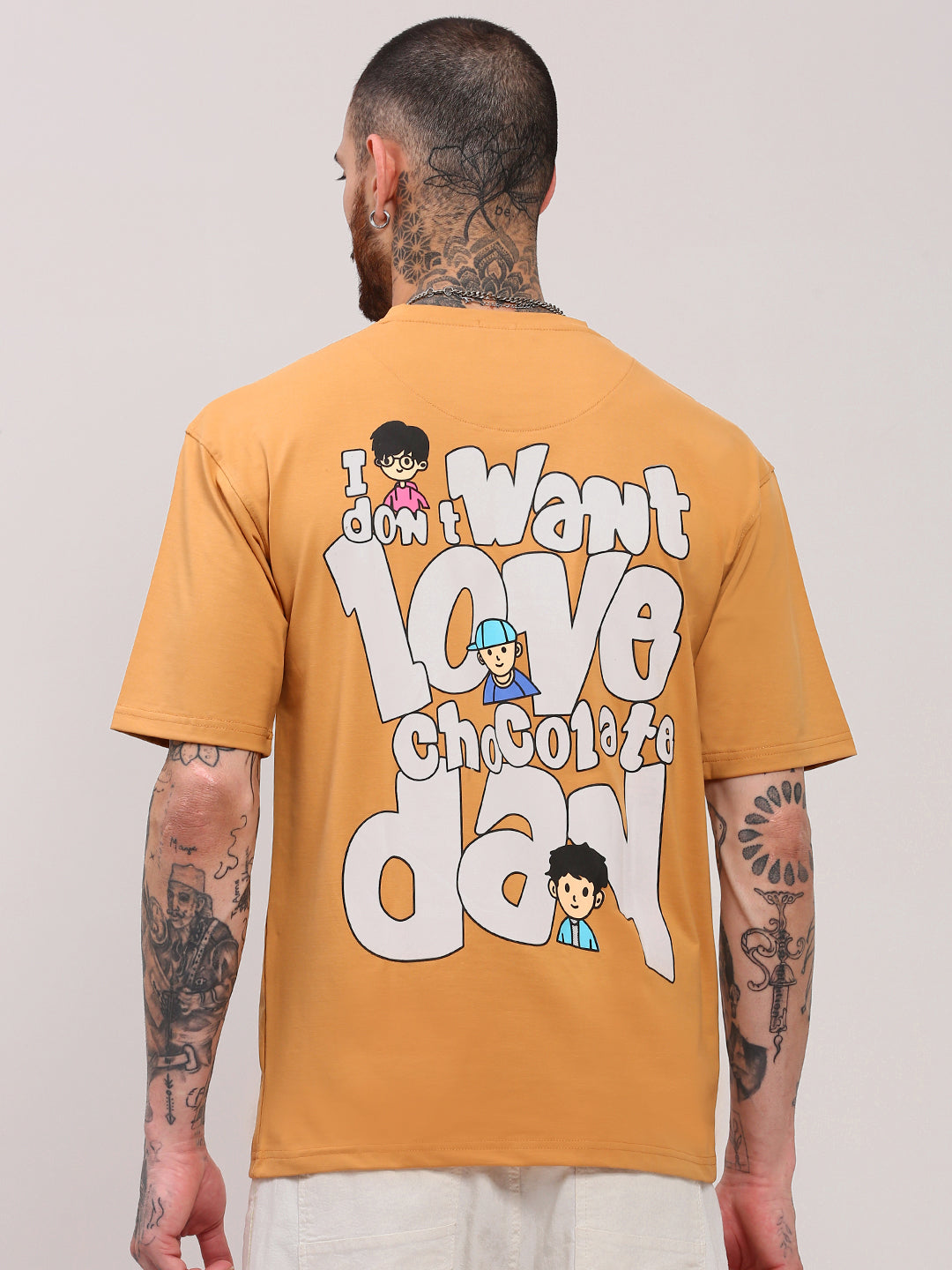 Men Mustard Graphic T Shirt