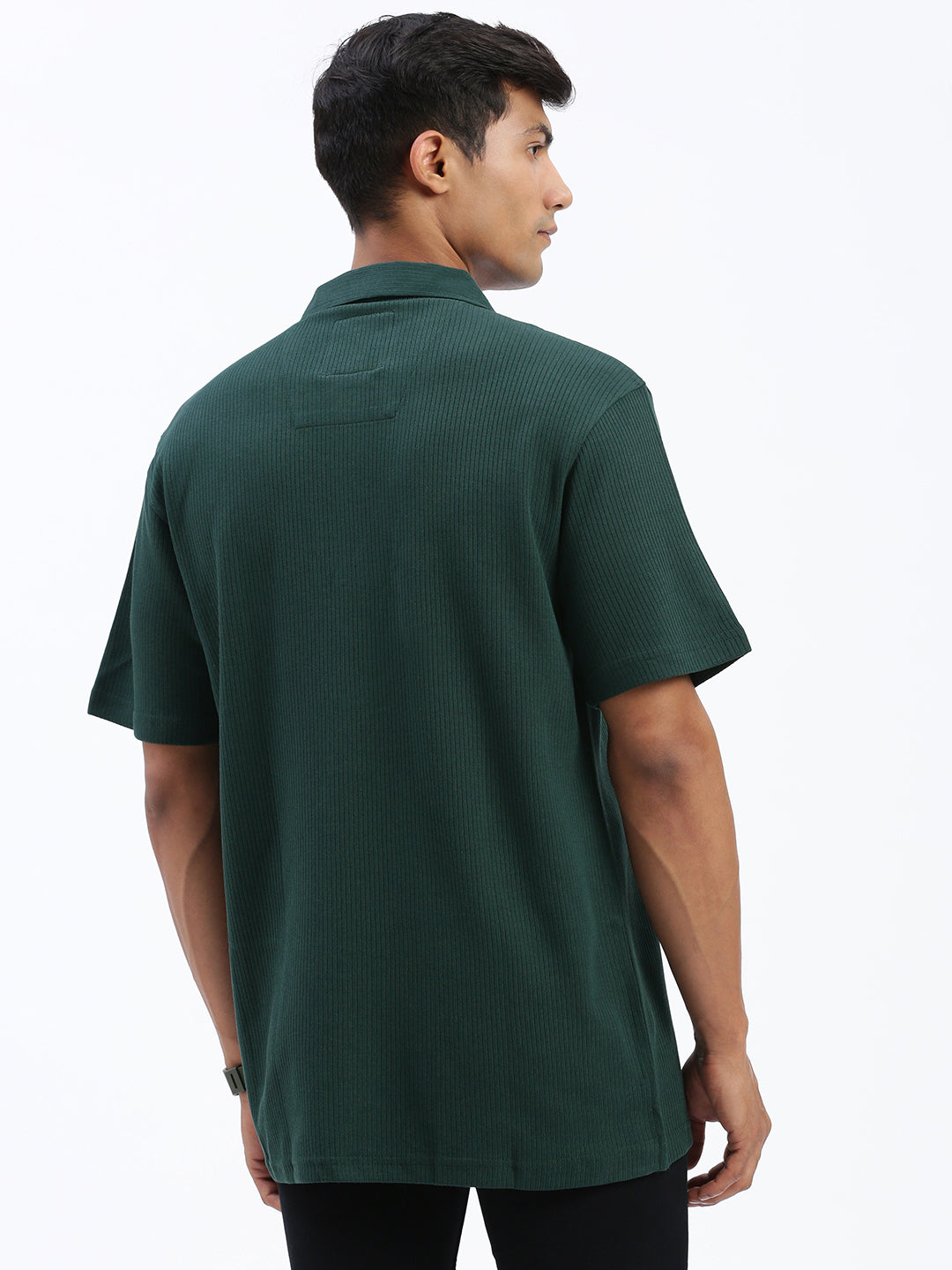 Men Solid Green Relaxed Fit Shirt