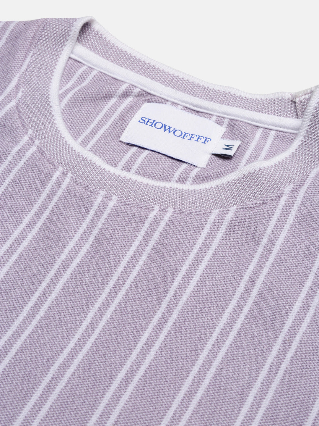 Men Purple Striped T Shirt