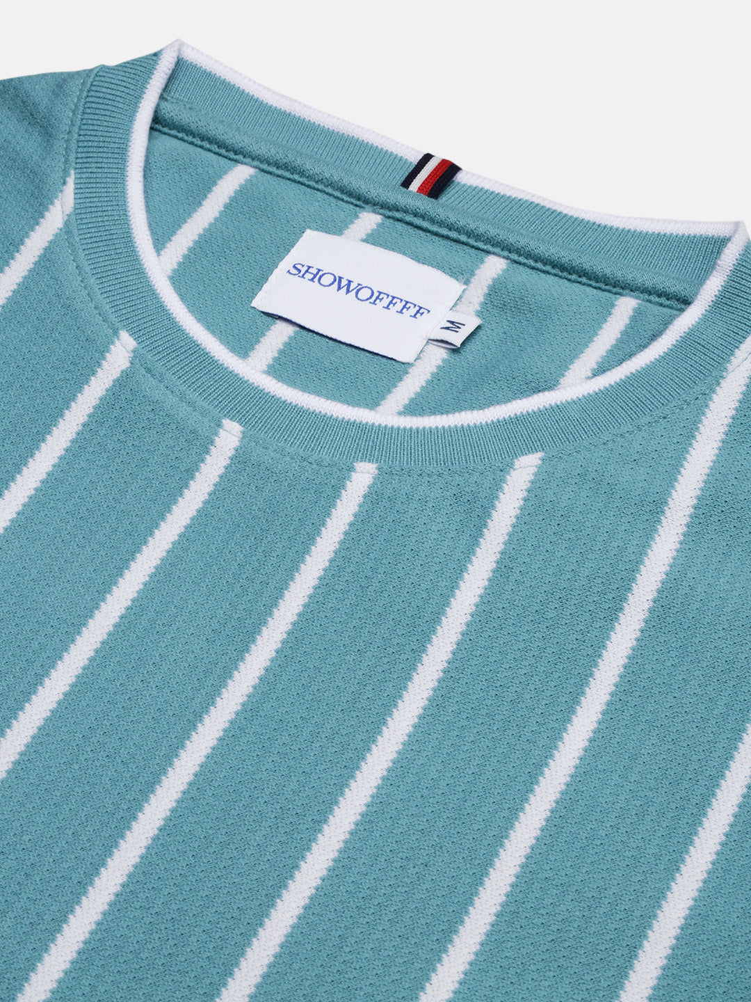 Men Blue Striped T Shirt