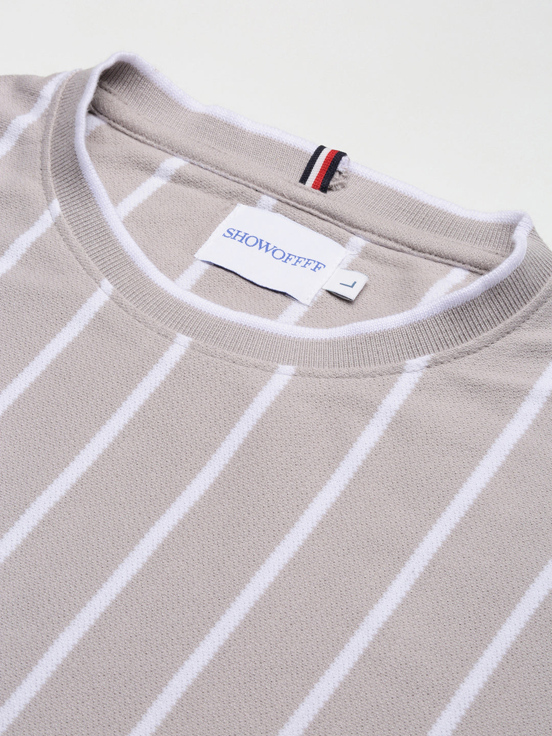 Men Grey Striped T Shirt