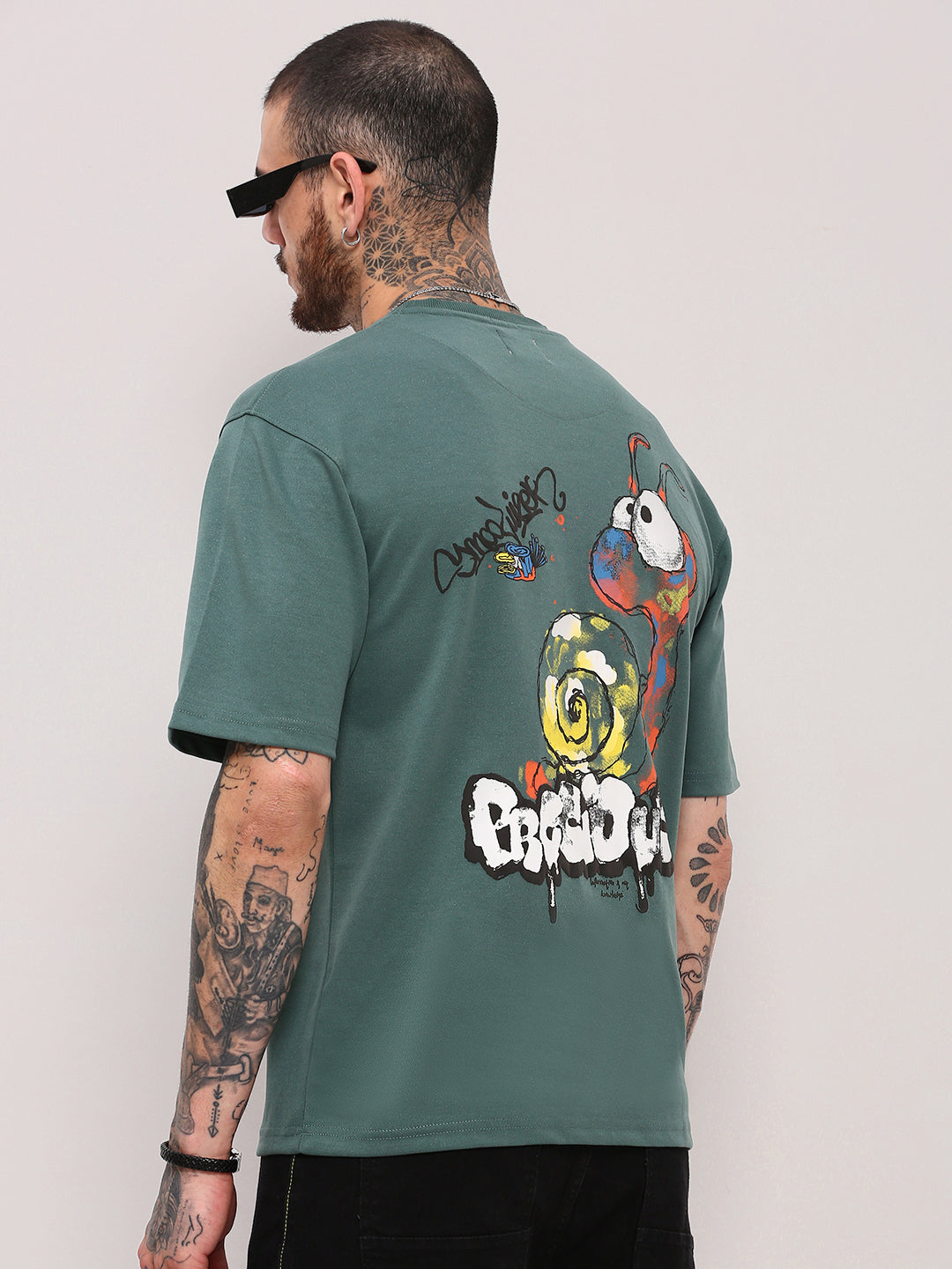 Men Green Graphic T Shirt