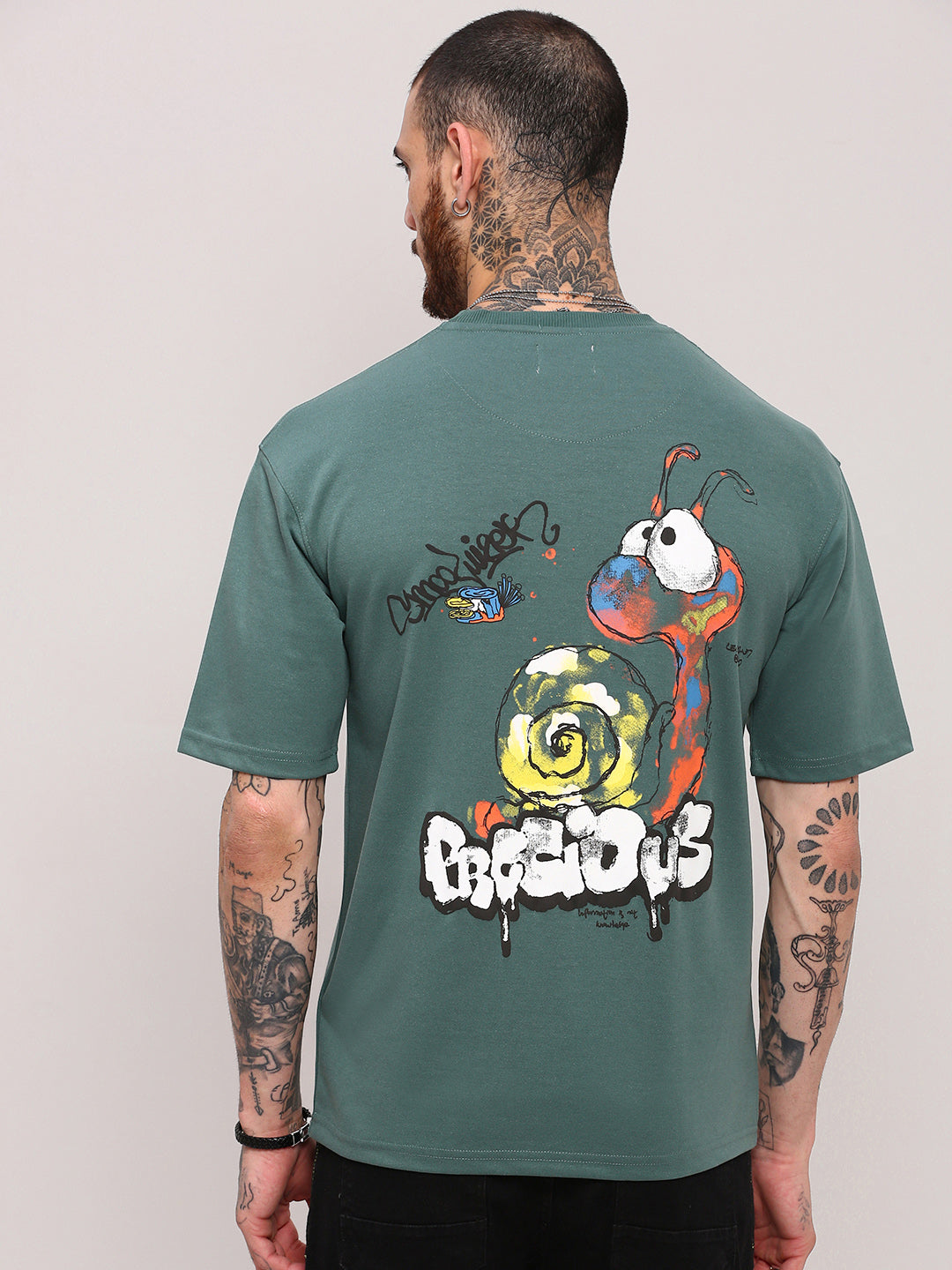 Men Green Graphic T Shirt