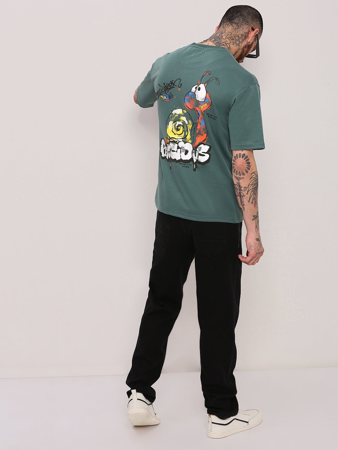 Men Green Graphic T Shirt