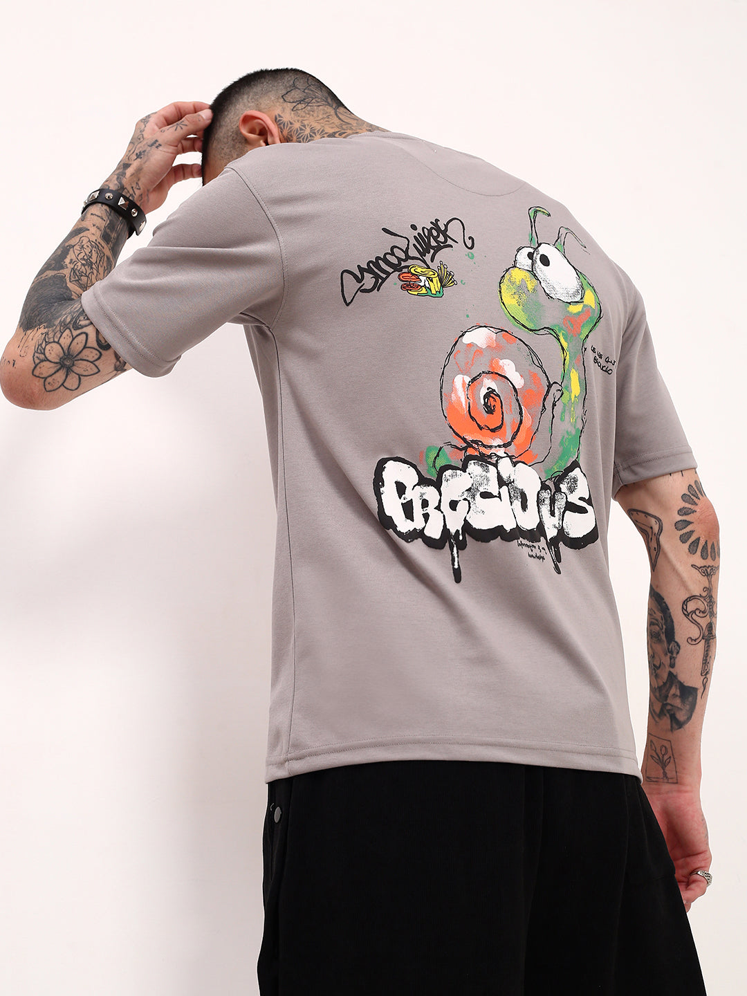 Men Grey Graphic T Shirt