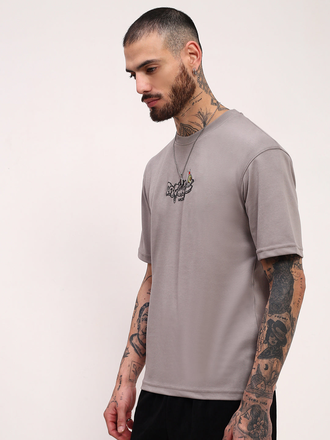 Men Grey Graphic T Shirt