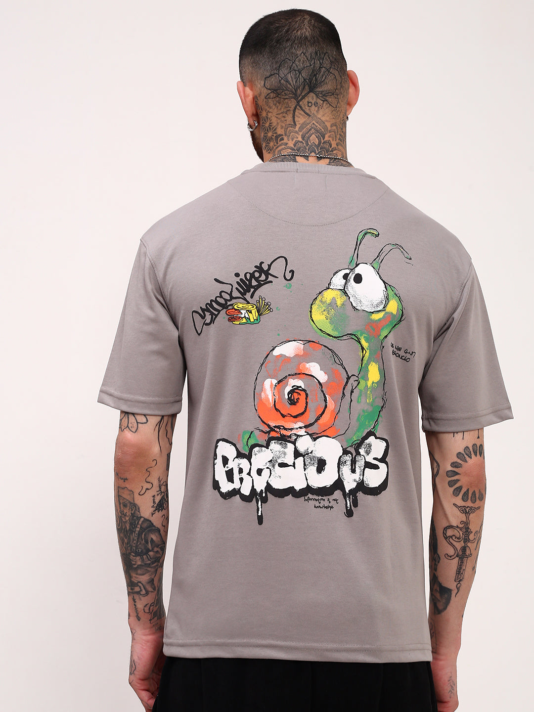 Men Grey Graphic T Shirt