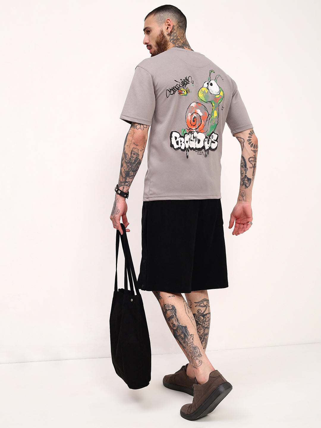 Men Grey Graphic T Shirt