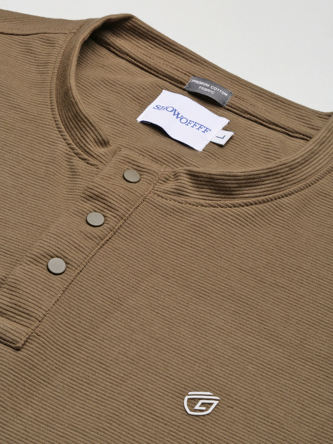 Men Olive Solid T Shirt