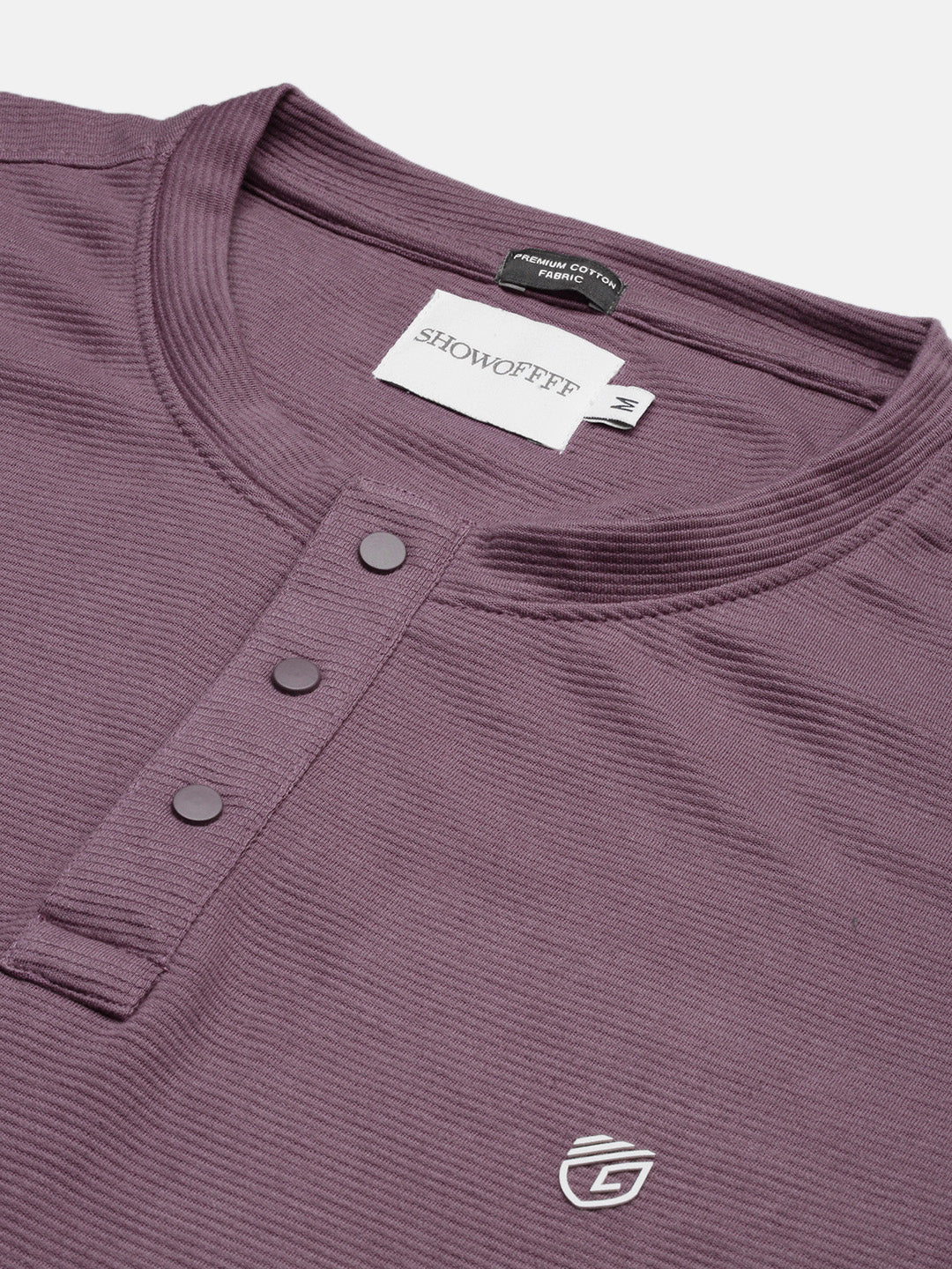 Men Purple Solid T Shirt