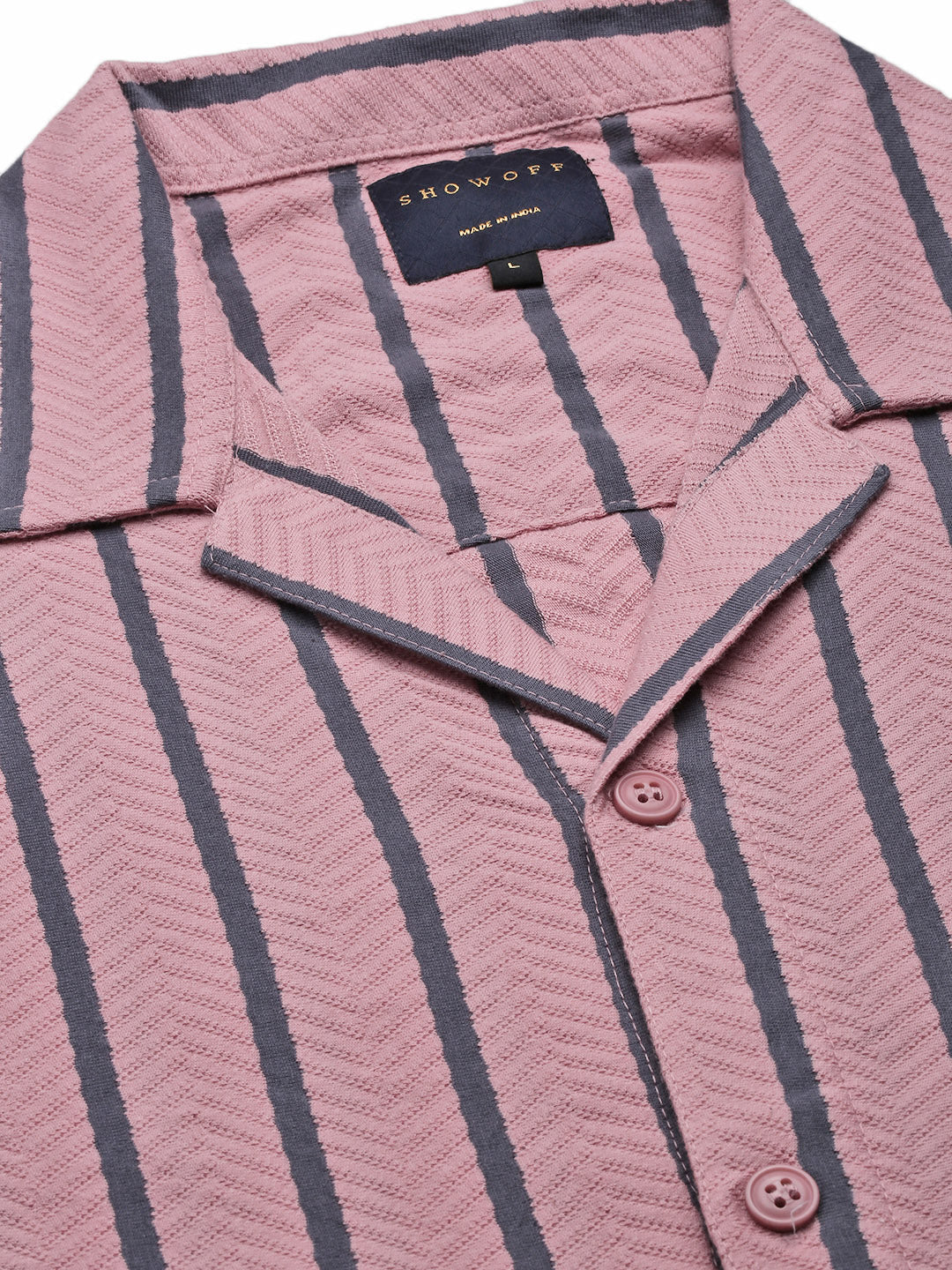 Men Striped Pink Relaxed Fit Shirt