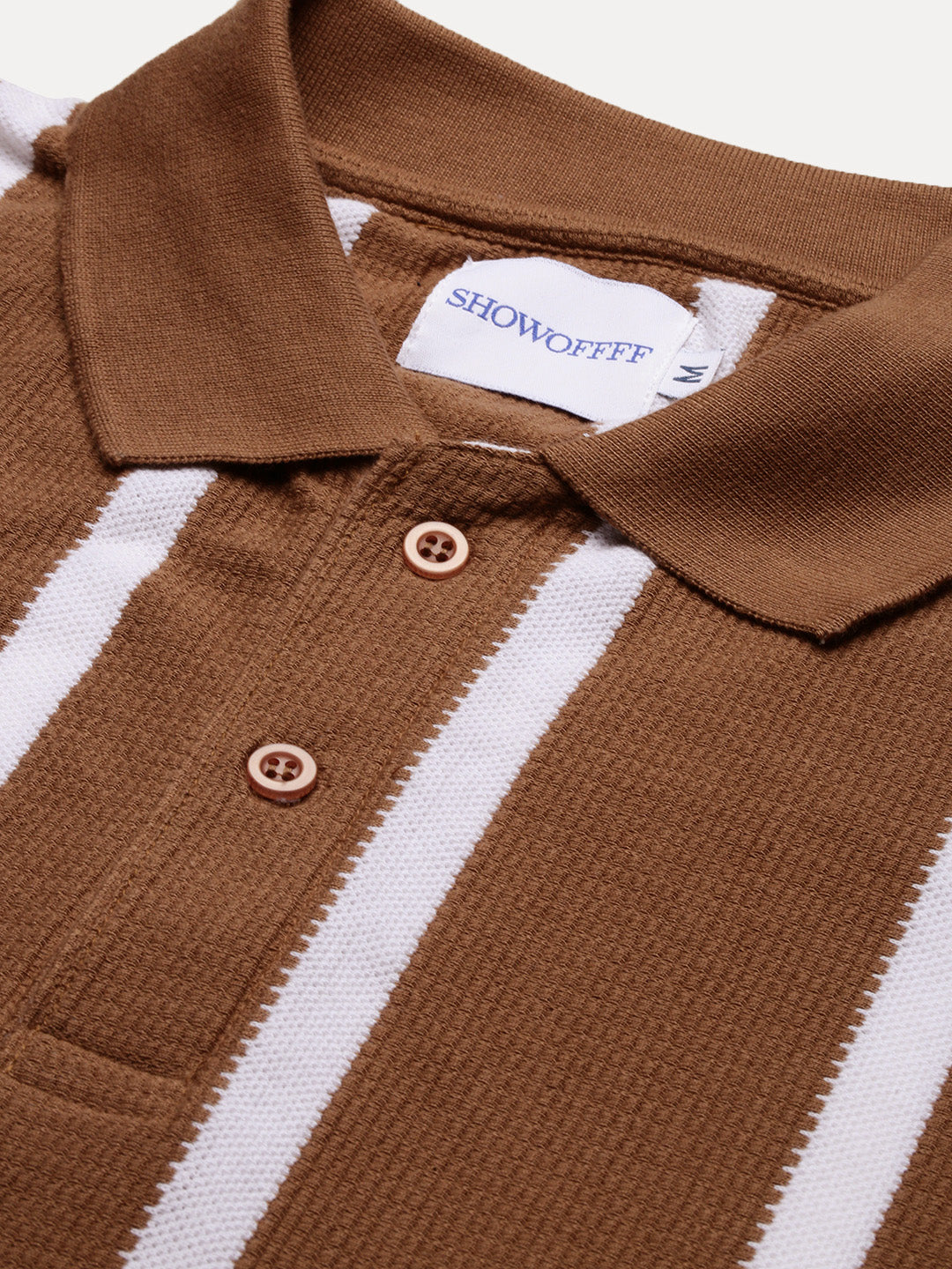 Men Brown Striped T Shirt