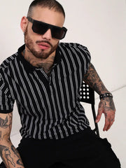 Men Striped Polos
