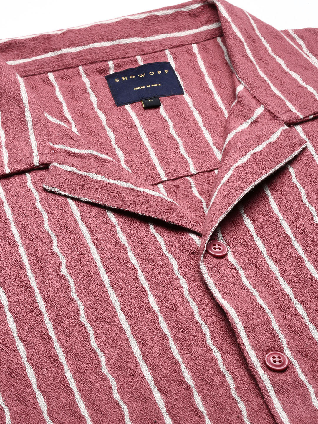 Men Striped Pink Relaxed Fit Shirt