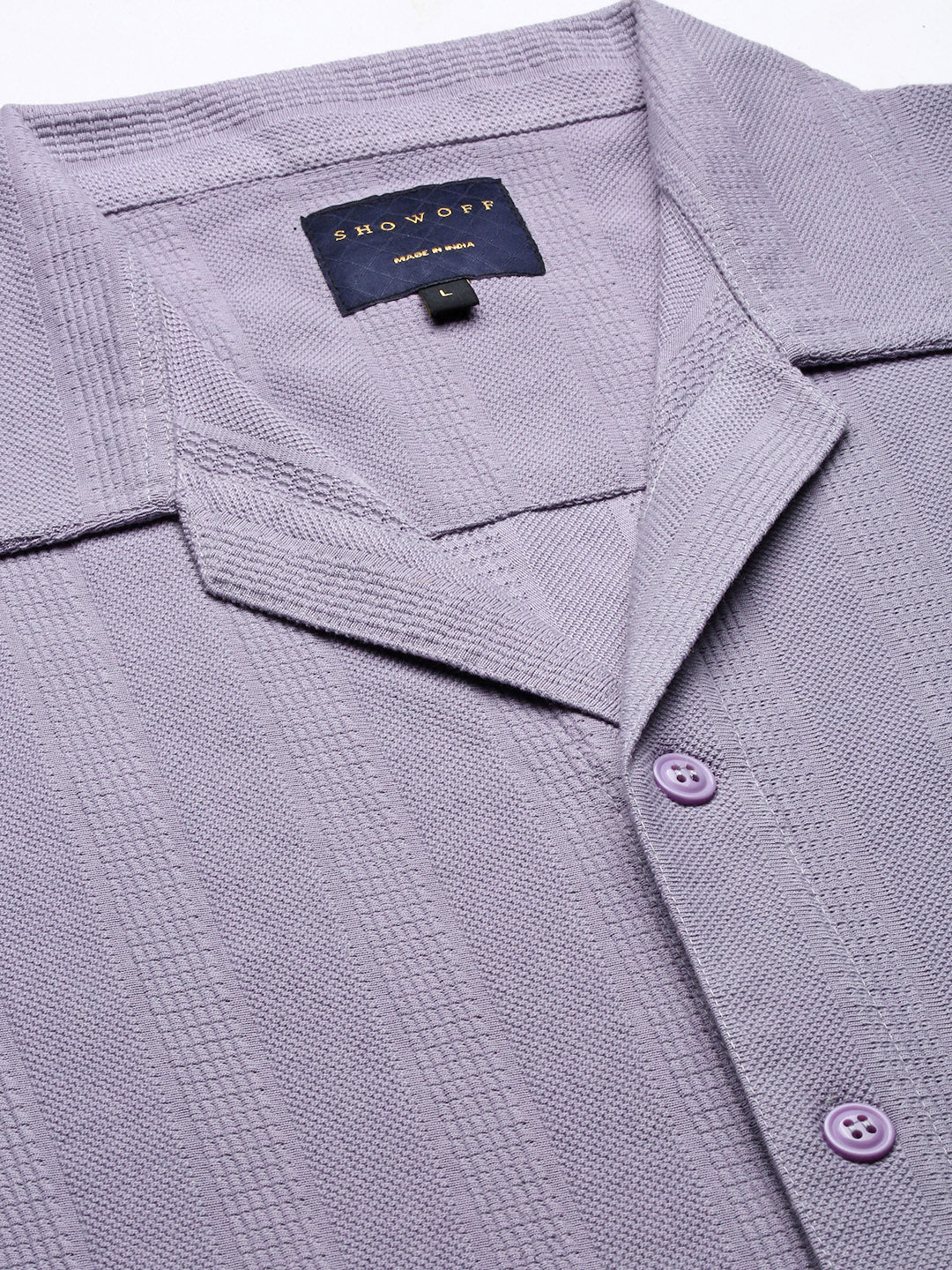 Men Solid Violet Relaxed Fit Shirt