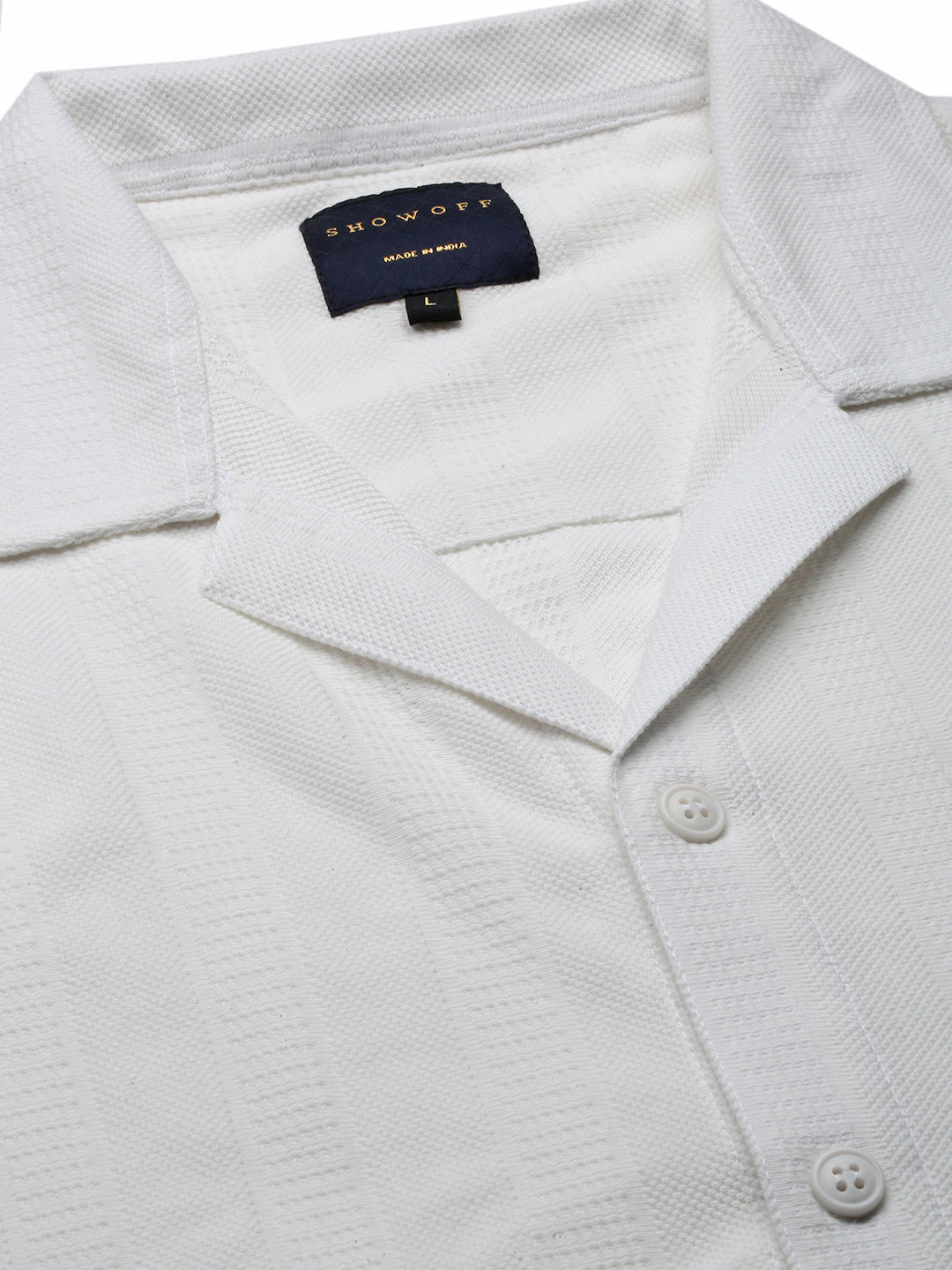 Men Solid White Relaxed Fit Shirt