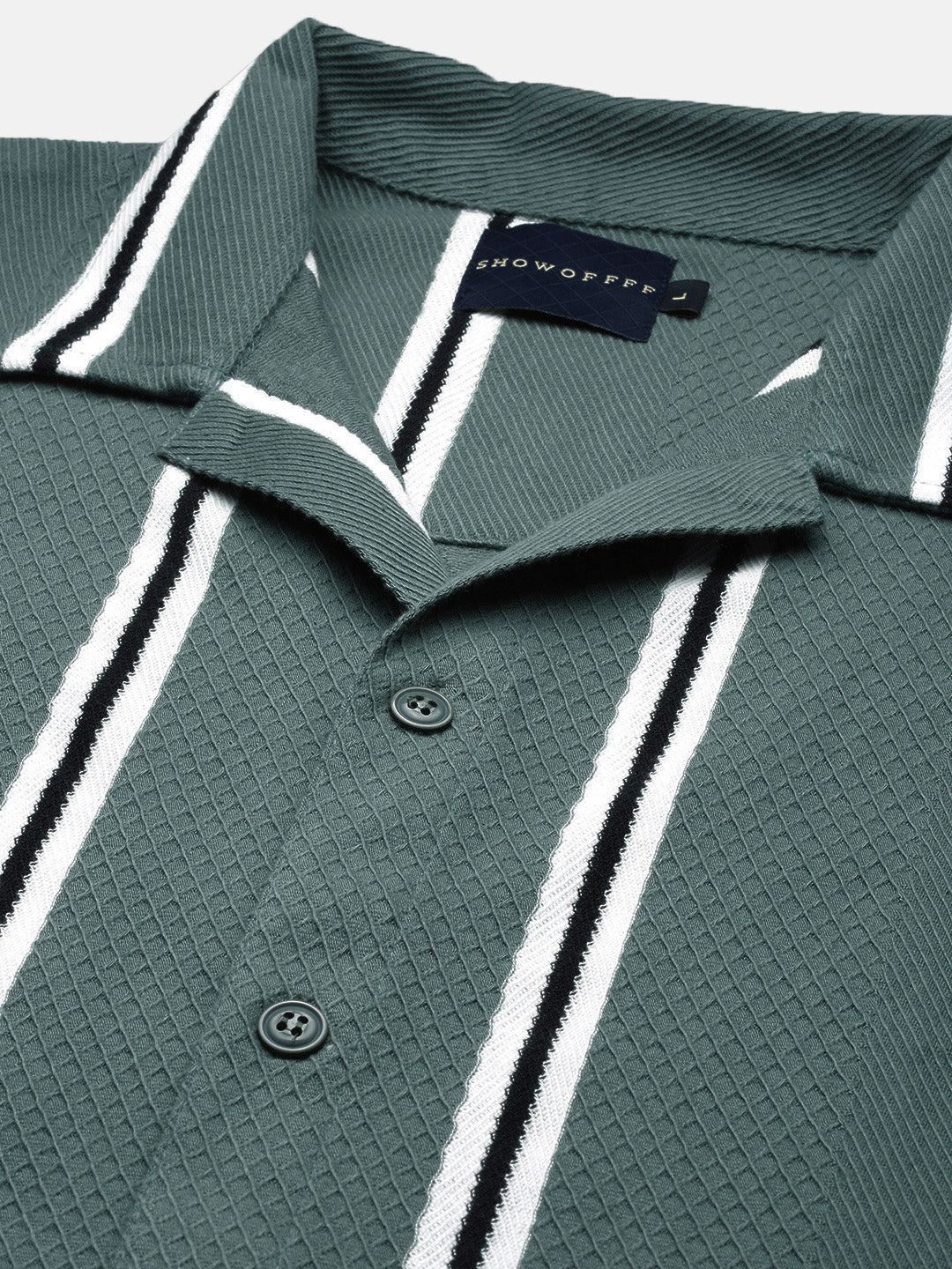 Men Striped Green Relaxed Fit Shirt