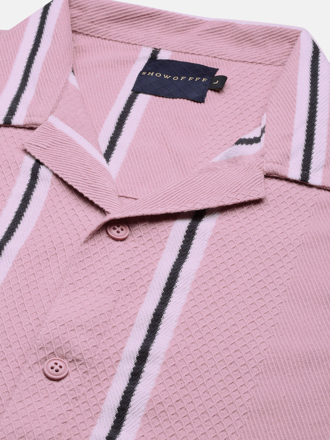 Men Striped Pink Relaxed Fit Shirt